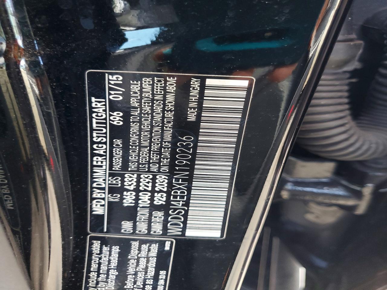 2015 Mercedes-benz Cla 250 Black vin: WDDSJ4EBXFN190236