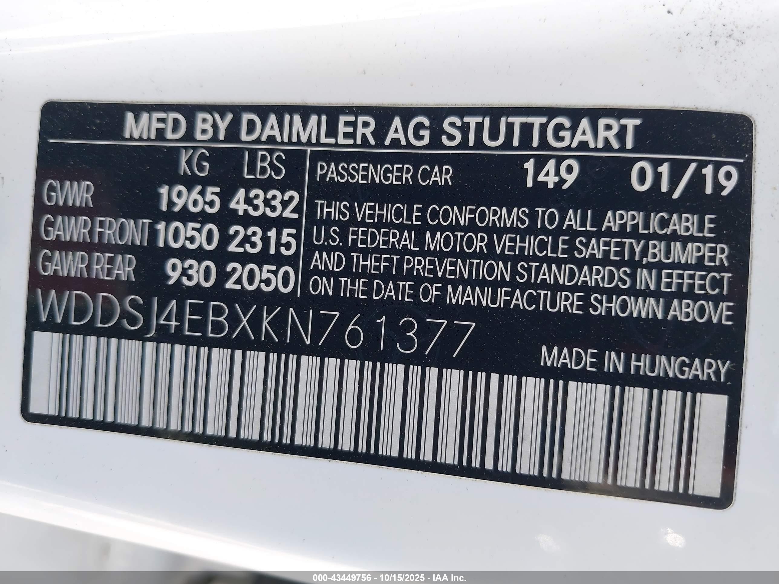 2019 Mercedes-benz Cla 250   Black vin: WDDSJ4EBXKN761377