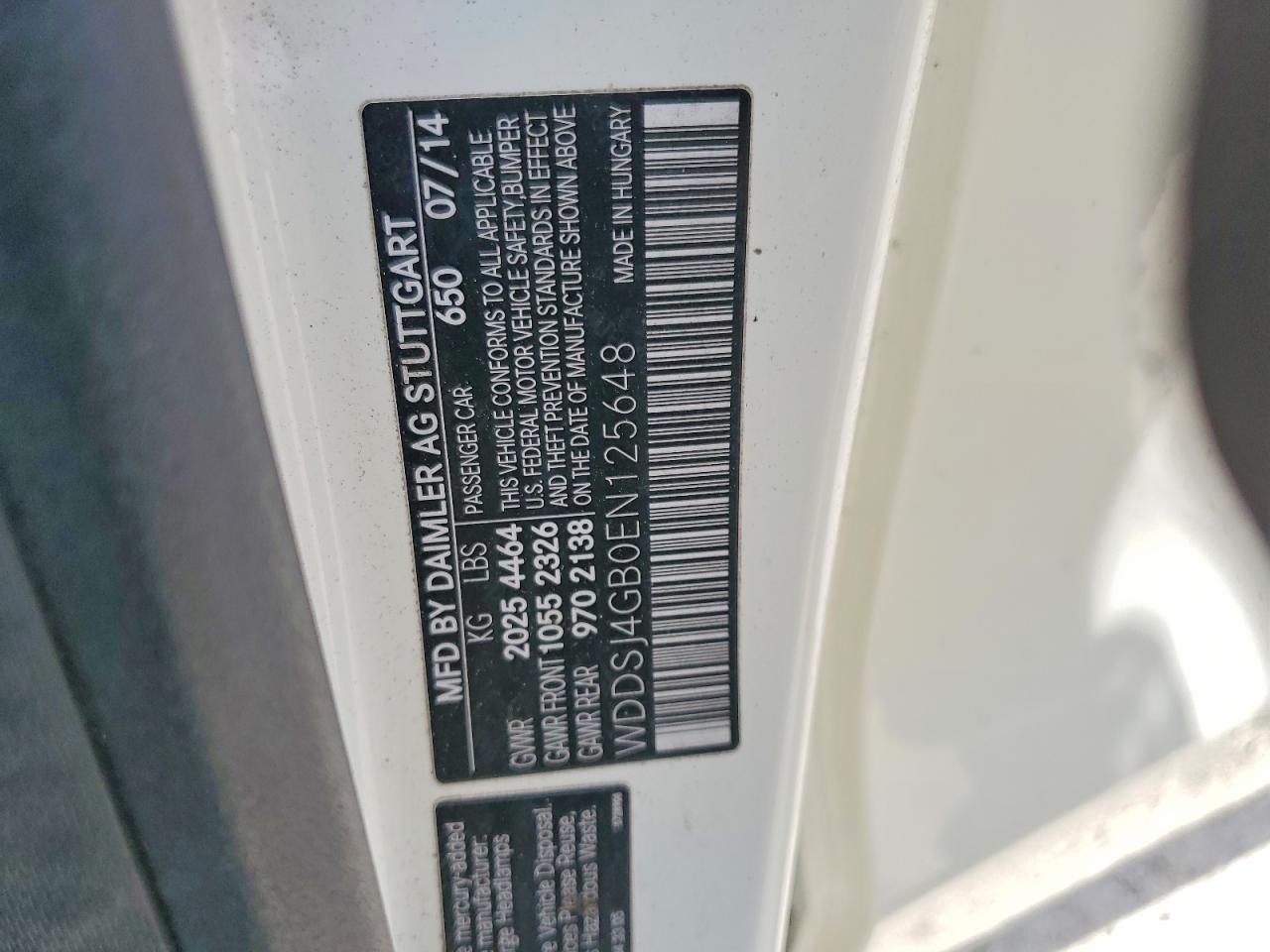 2014 Mercedes-benz Cla 250 4matic Белый vin: WDDSJ4GB0EN125648
