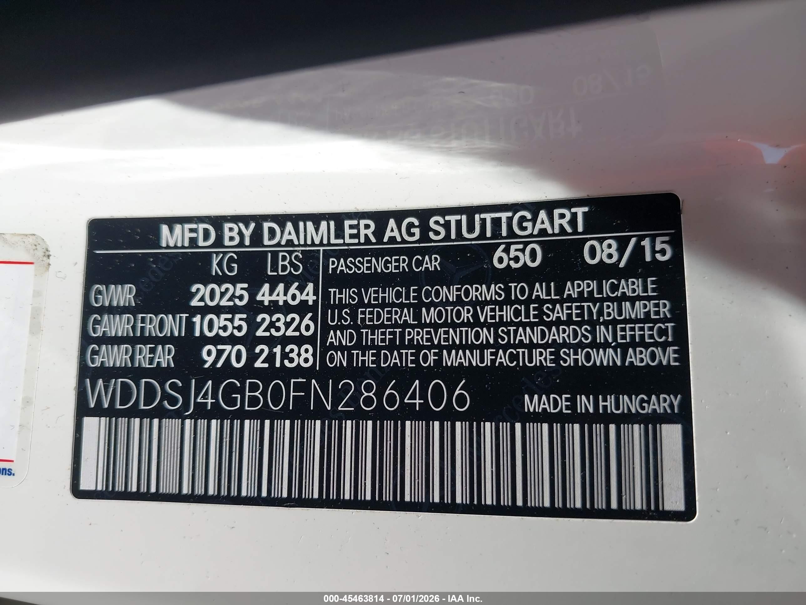 2015 Mercedes-benz Cla 250 4matic White vin: WDDSJ4GB0FN286406