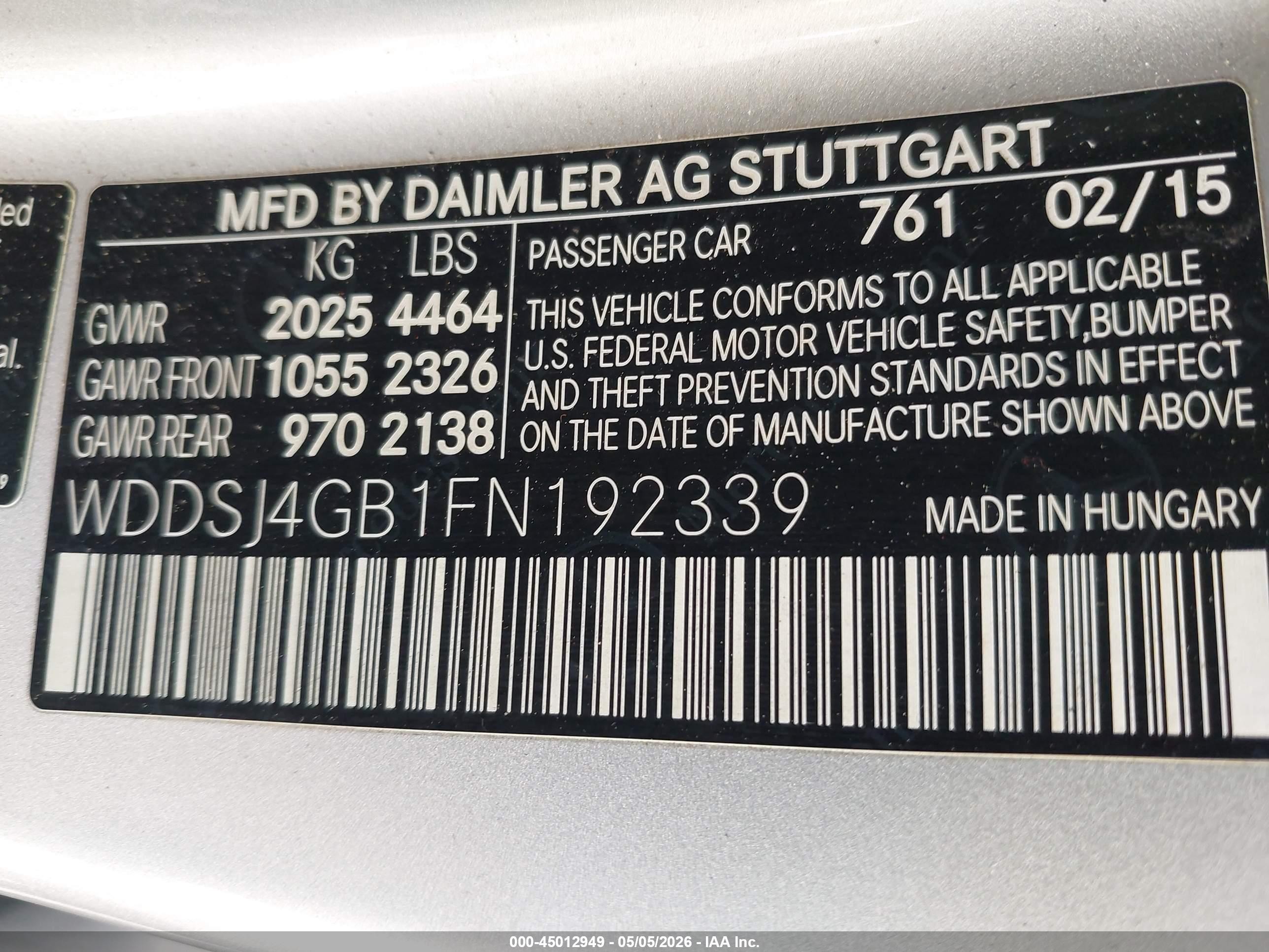 2015 Mercedes-benz Cla 250 4matic Gray vin: WDDSJ4GB1FN192339