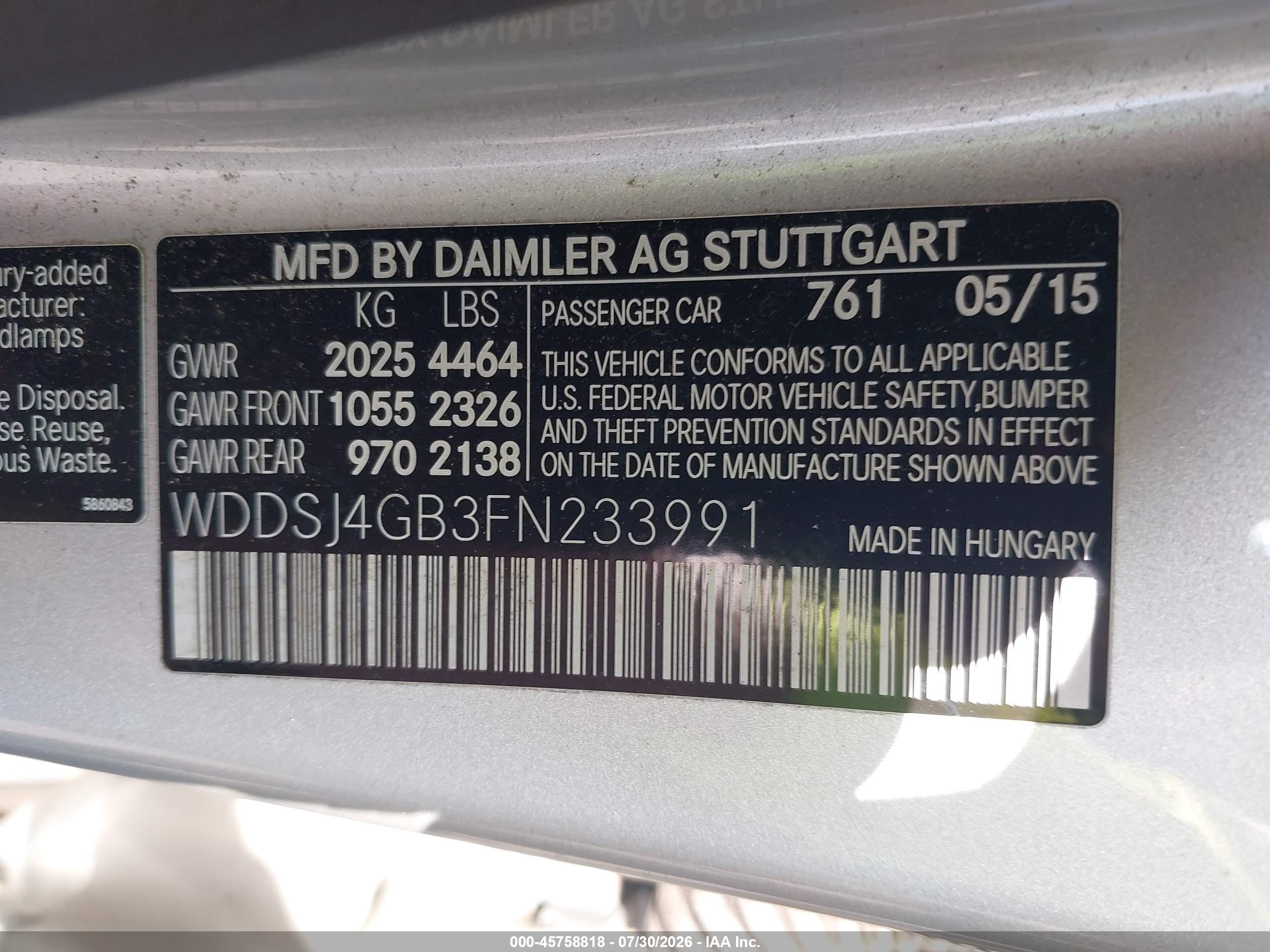 2015 Mercedes-benz Cla 250 4matic Silver vin: WDDSJ4GB3FN233991