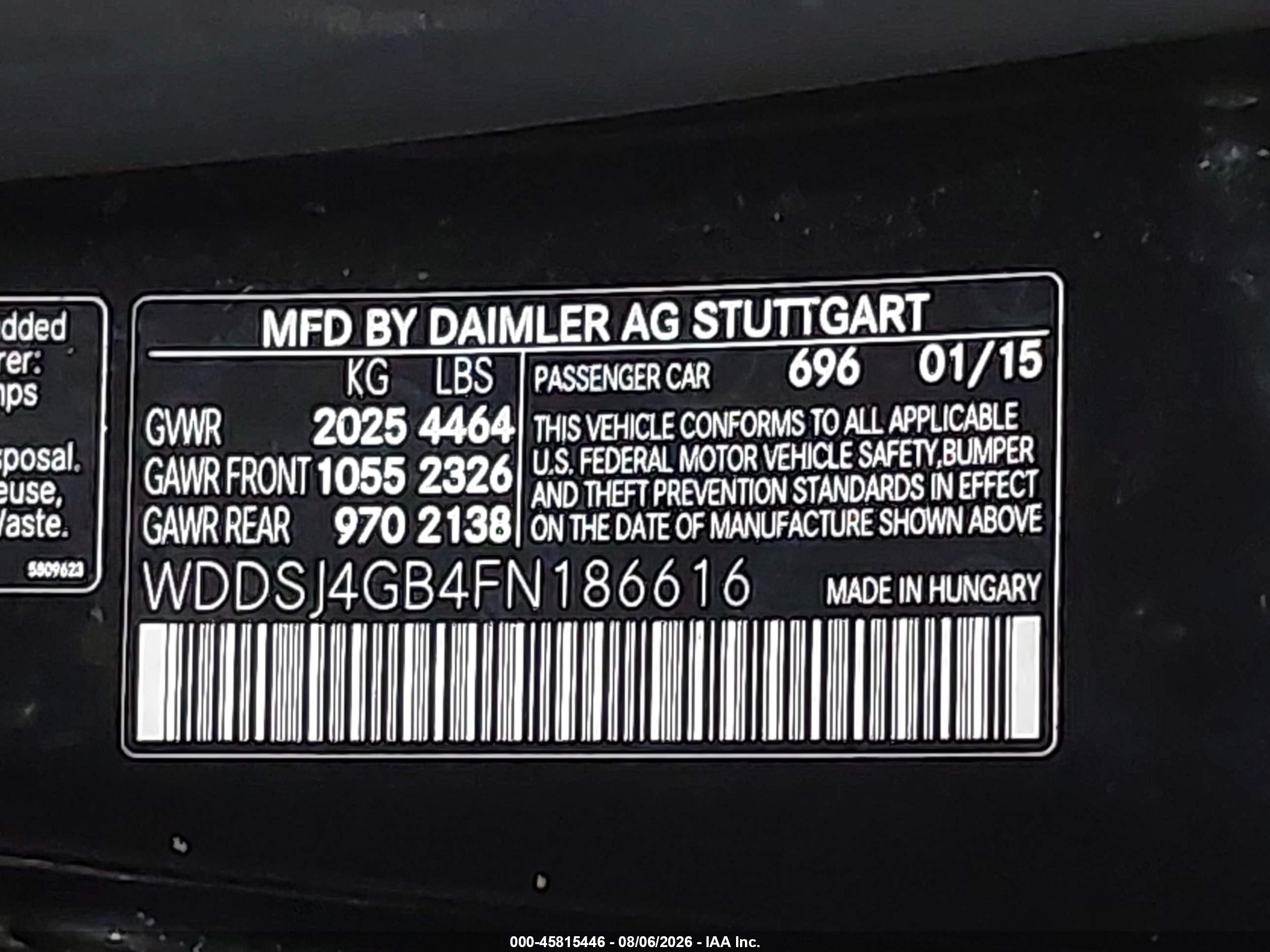 2015 Mercedes-benz Cla 250 4matic Black vin: WDDSJ4GB4FN186616