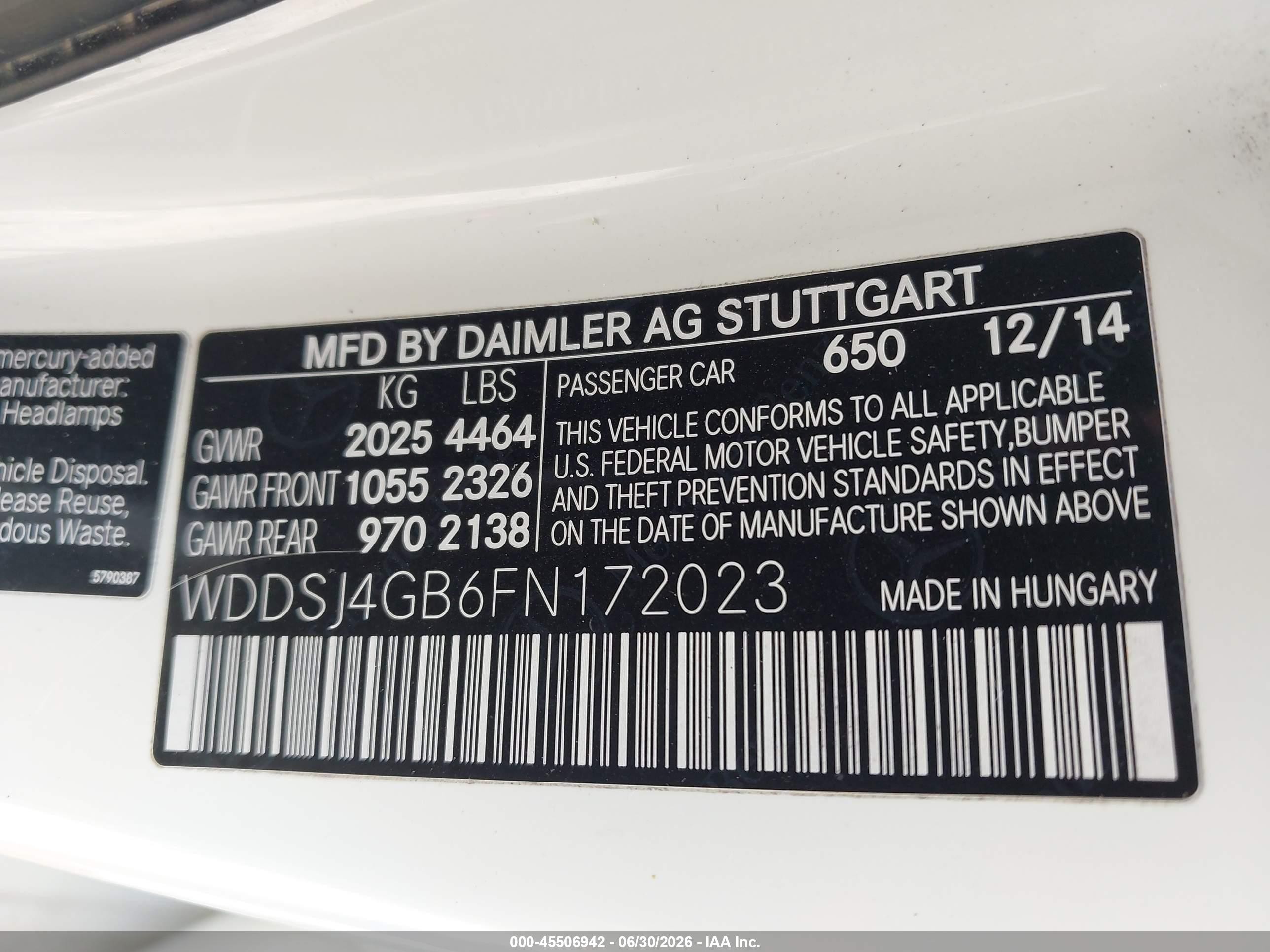 2015 Mercedes-benz Cla 250 4matic Белый vin: WDDSJ4GB6FN172023