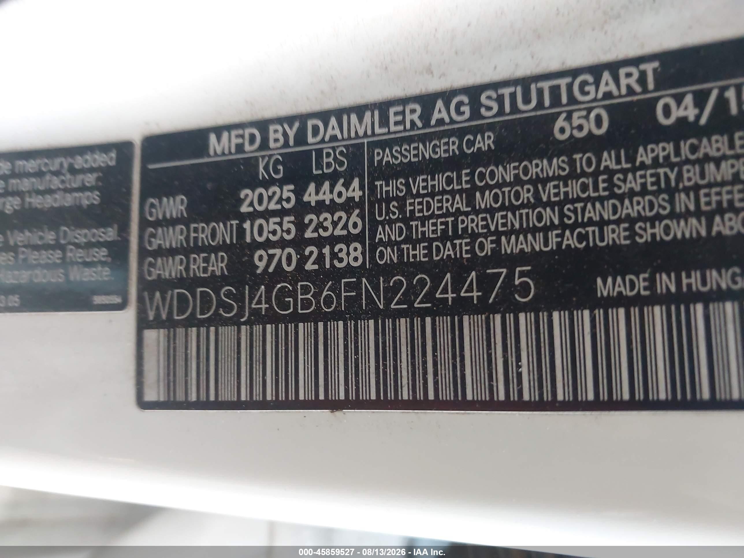 2015 Mercedes-benz Cla 250 4matic Белый vin: WDDSJ4GB6FN224475