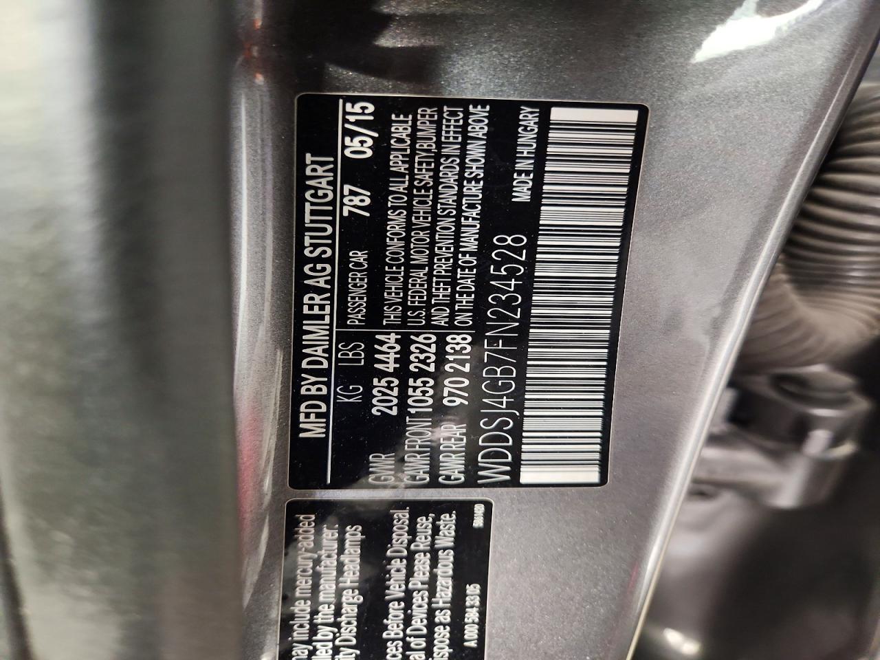 2015 Mercedes-benz Cla 250 4matic Серый vin: WDDSJ4GB7FN234528