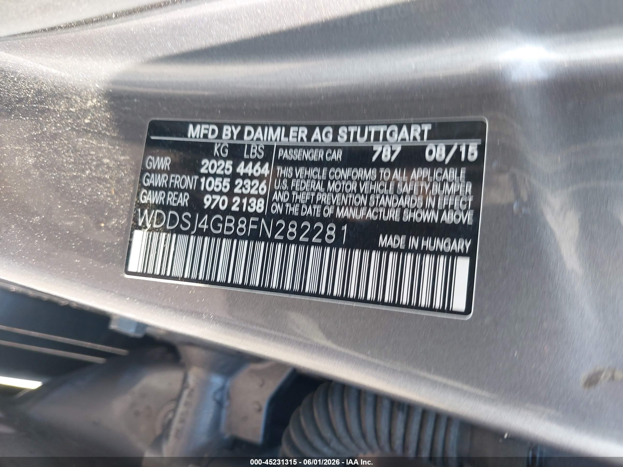 2015 Mercedes-benz Cla 250 4matic Gray vin: WDDSJ4GB8FN282281