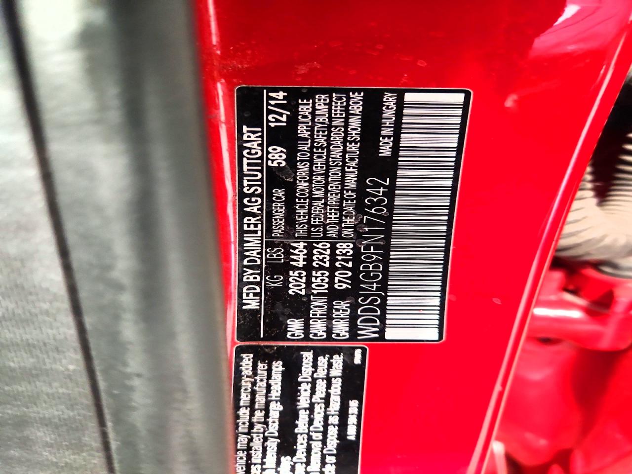 2015 Mercedes-benz Cla 250 4matic Red vin: WDDSJ4GB9FN176342