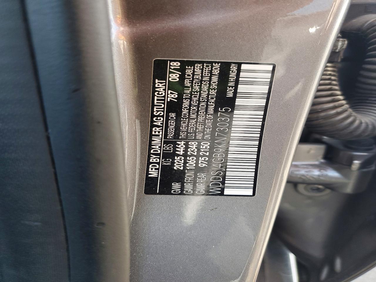 2019 Mercedes-benz Cla 250 4matic Gray vin: WDDSJ4GB9KN730375