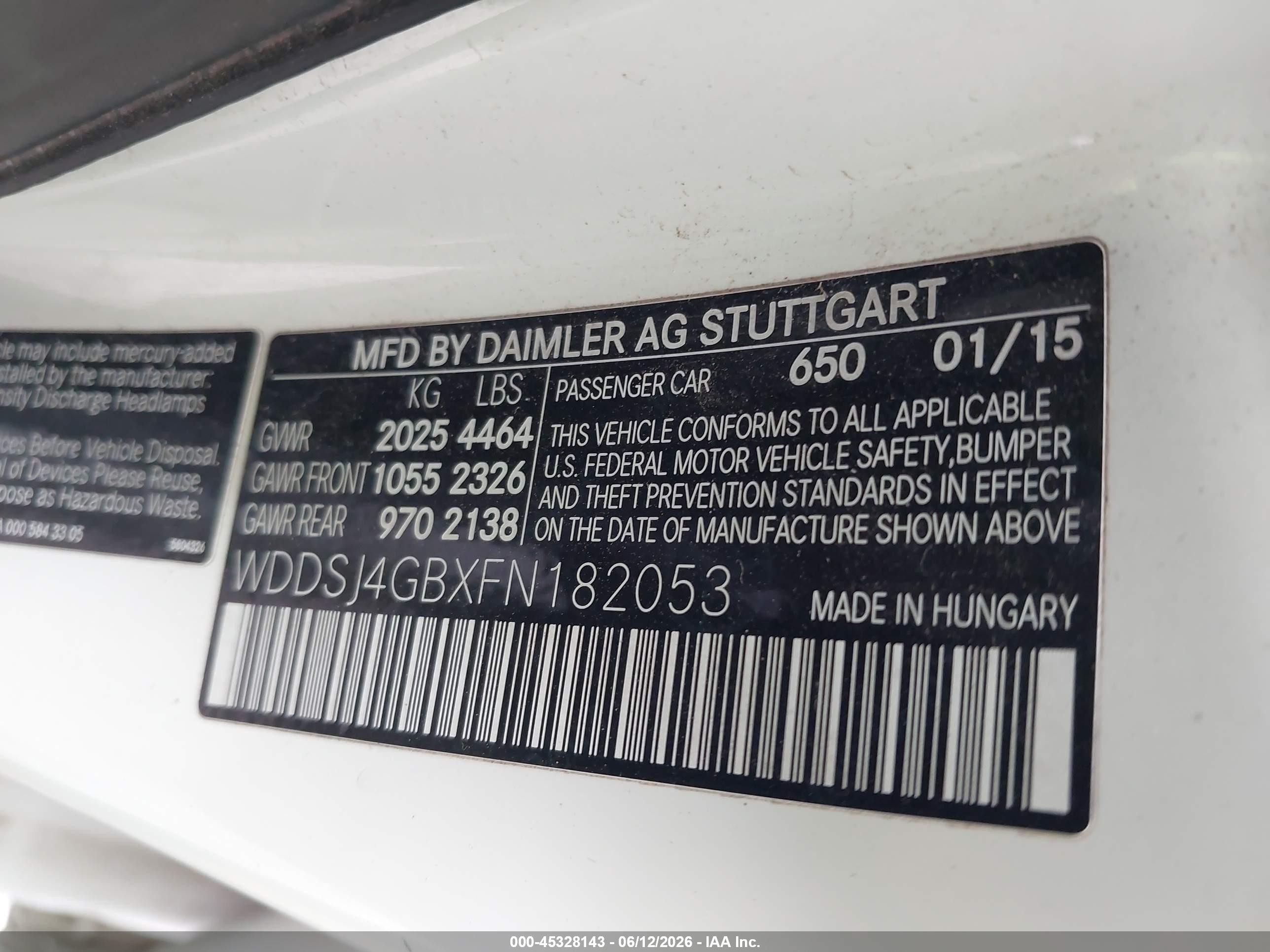 2015 Mercedes-benz Cla 250 4matic White vin: WDDSJ4GBXFN182053