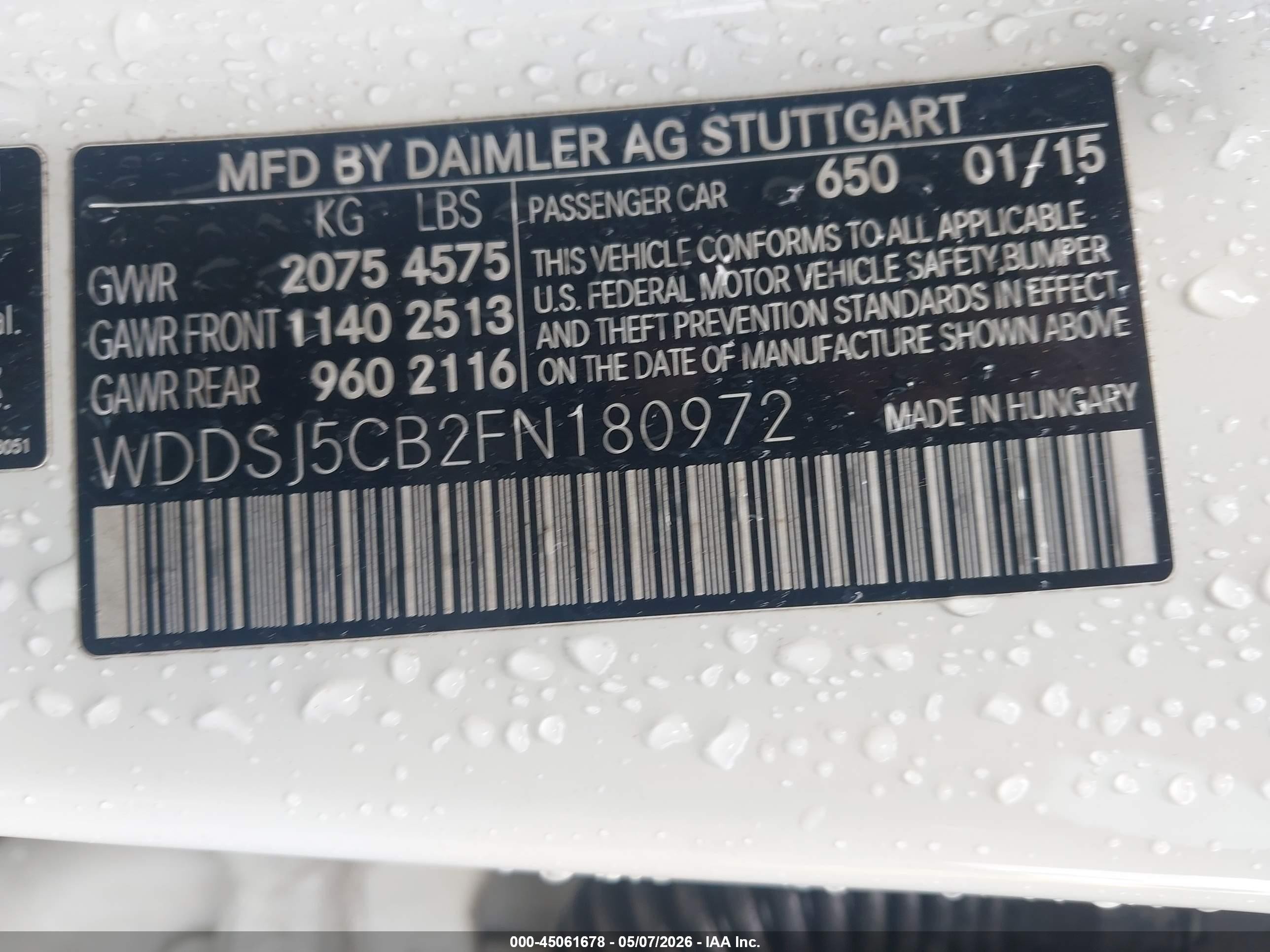 2015 Mercedes-benz Cla 45 Amg 4matic Gray vin: WDDSJ5CB2FN180972