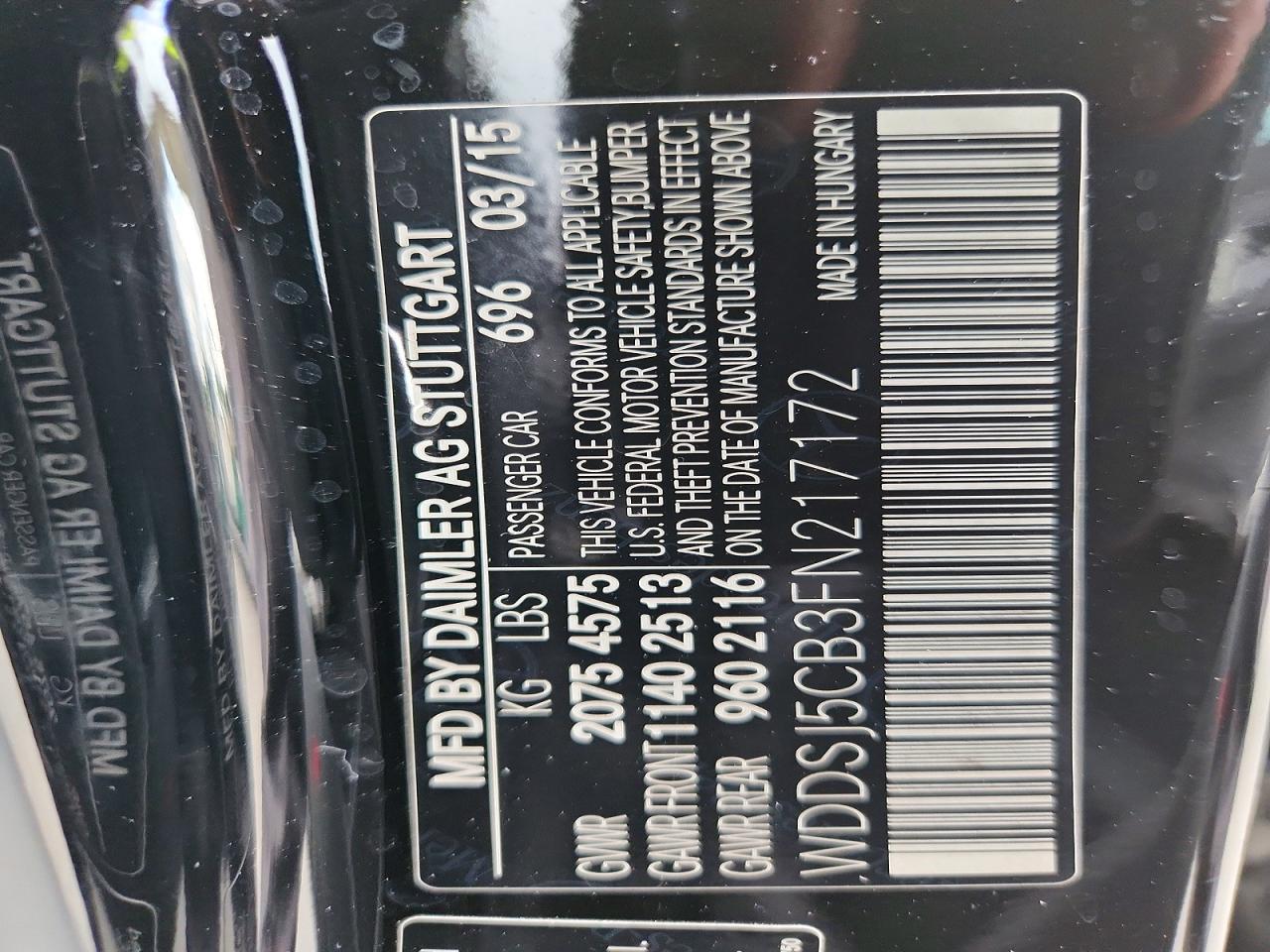 2015 Mercedes-benz Cla 45 Amg Black vin: WDDSJ5CB3FN217172
