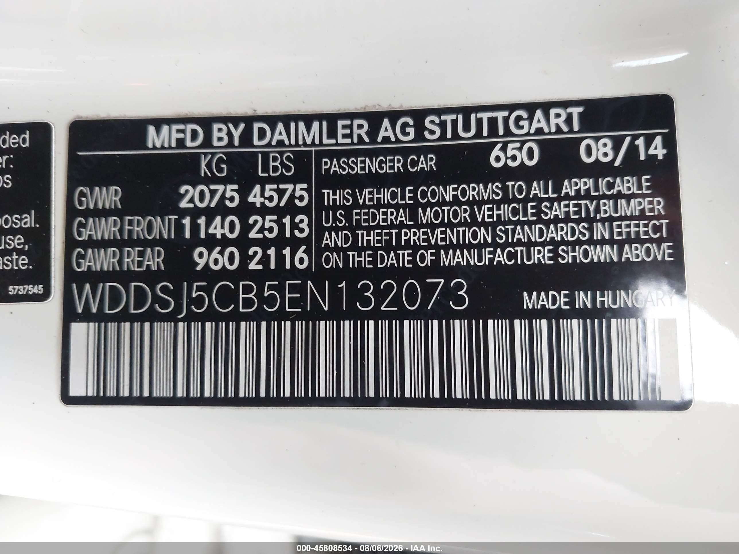 2014 Mercedes-benz Cla 45 Amg 4matic White vin: WDDSJ5CB5EN132073