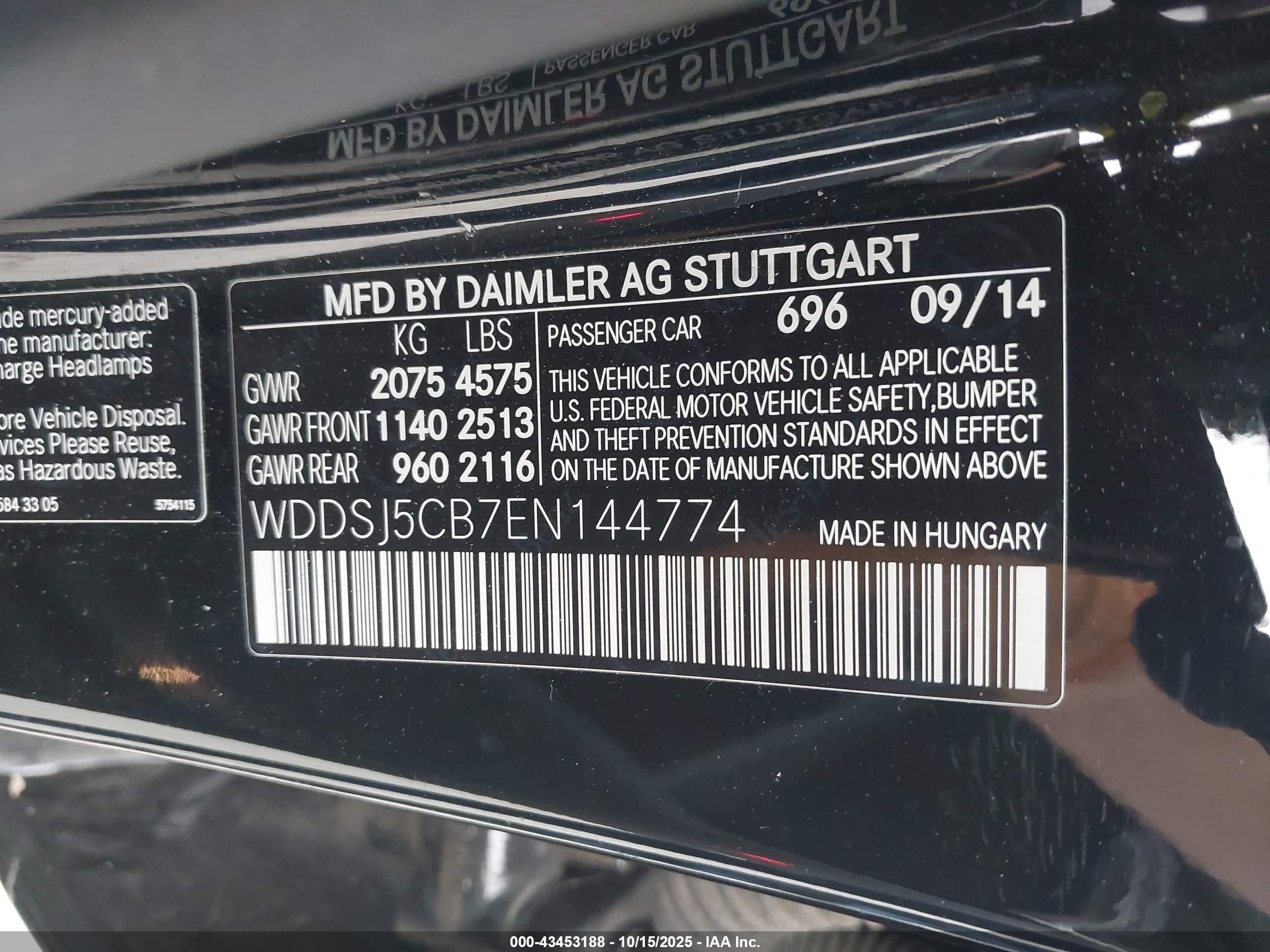 2014 Mercedes-benz Cla 45 Amg 4matic Black vin: WDDSJ5CB7EN144774