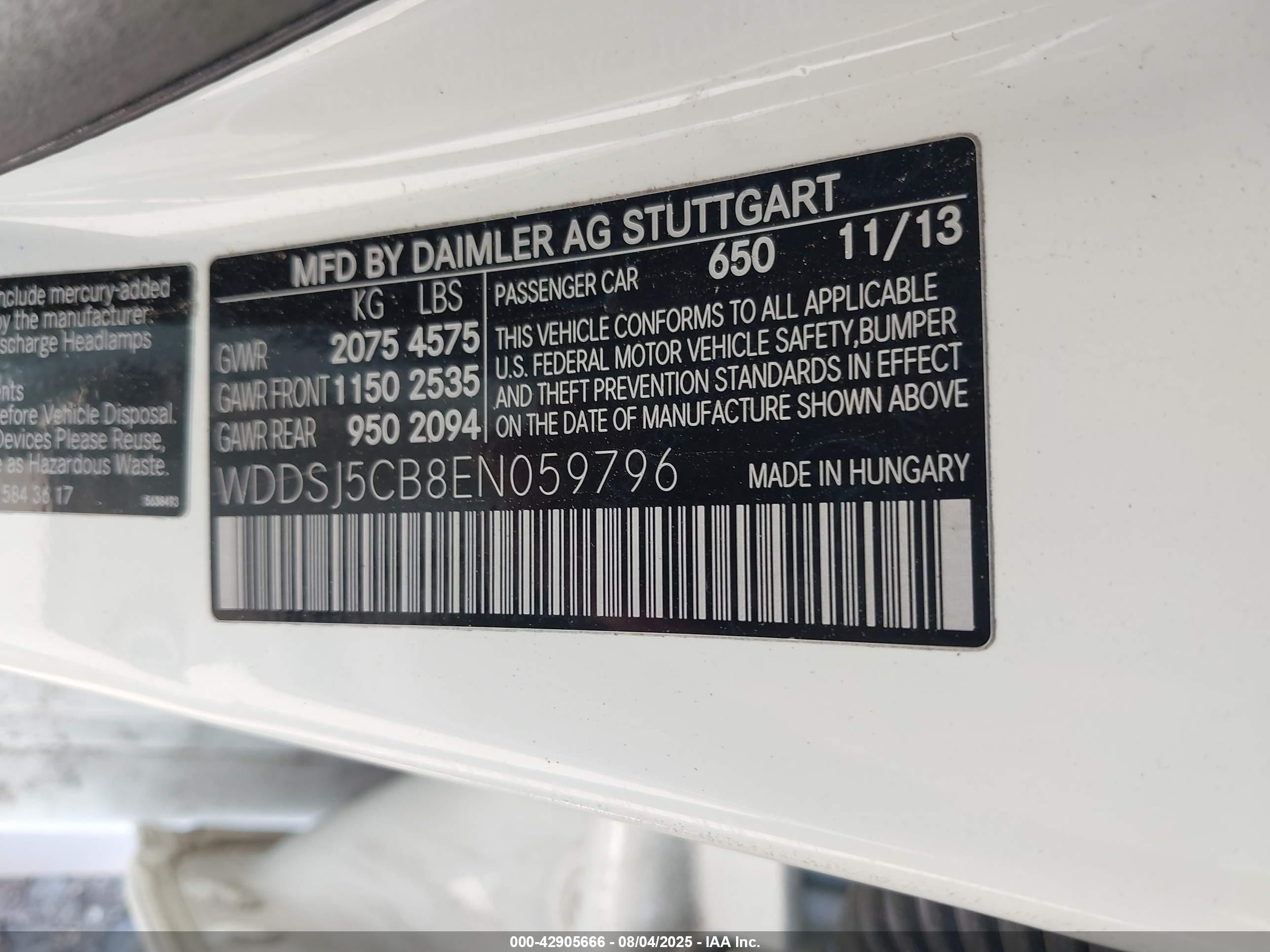 2014 Mercedes-benz Cla 45 Amg 4matic White vin: WDDSJ5CB8EN059796