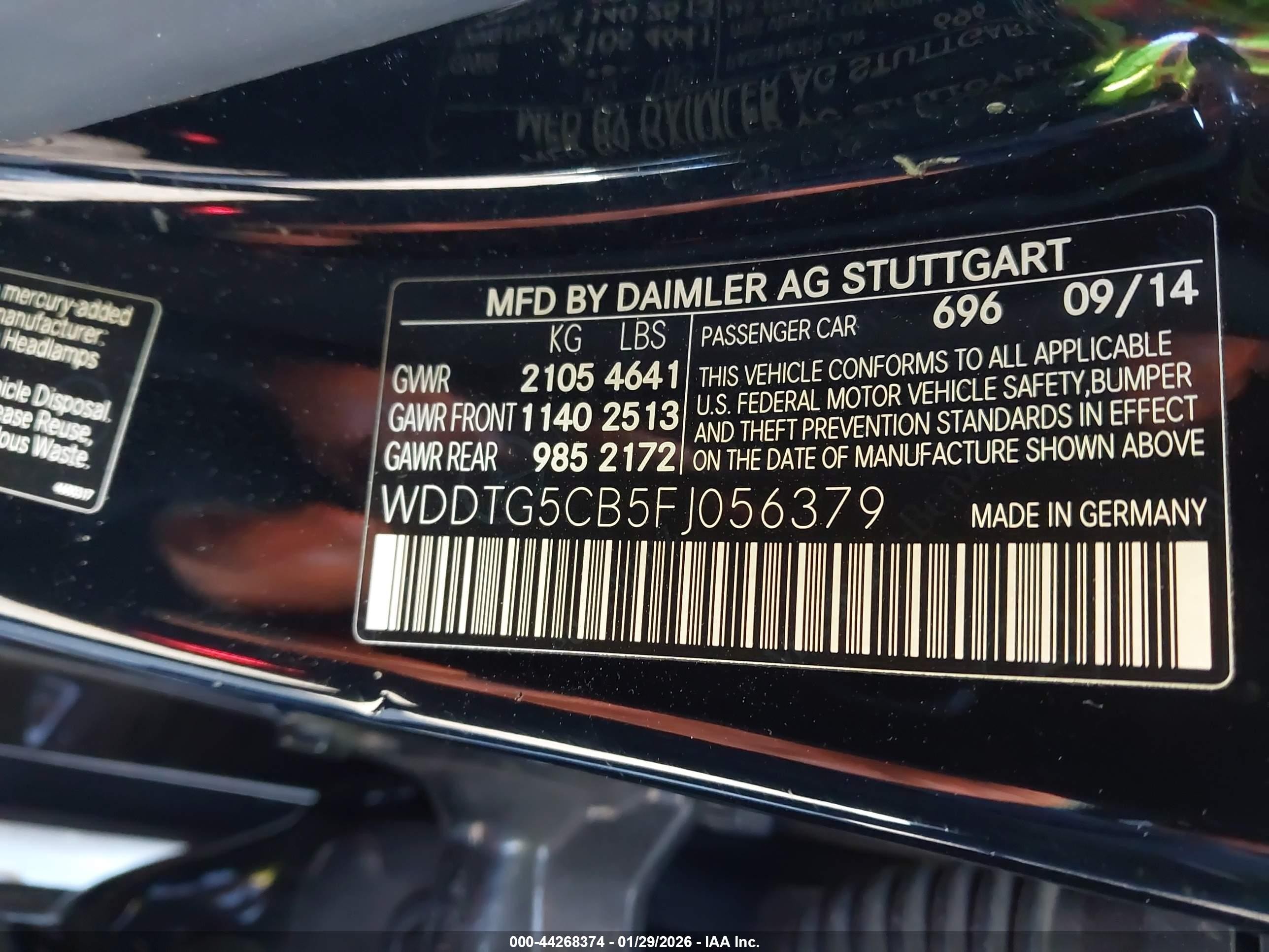 2015 Mercedes-benz Gla 45 Amg 4matic Black vin: WDDTG5CB5FJ056379