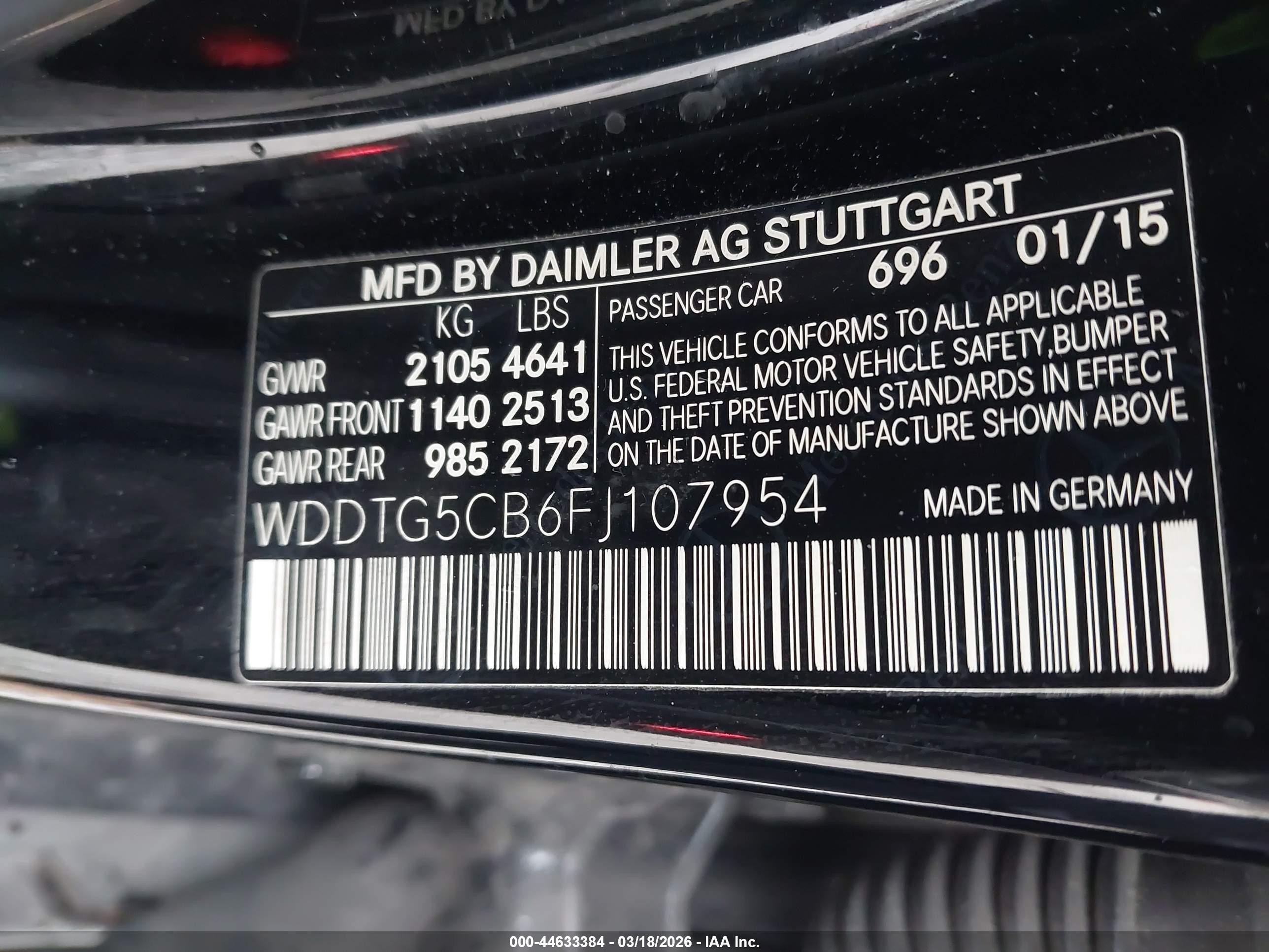 2015 Mercedes-benz Gla 45 Amg 4matic Black vin: WDDTG5CB6FJ107954