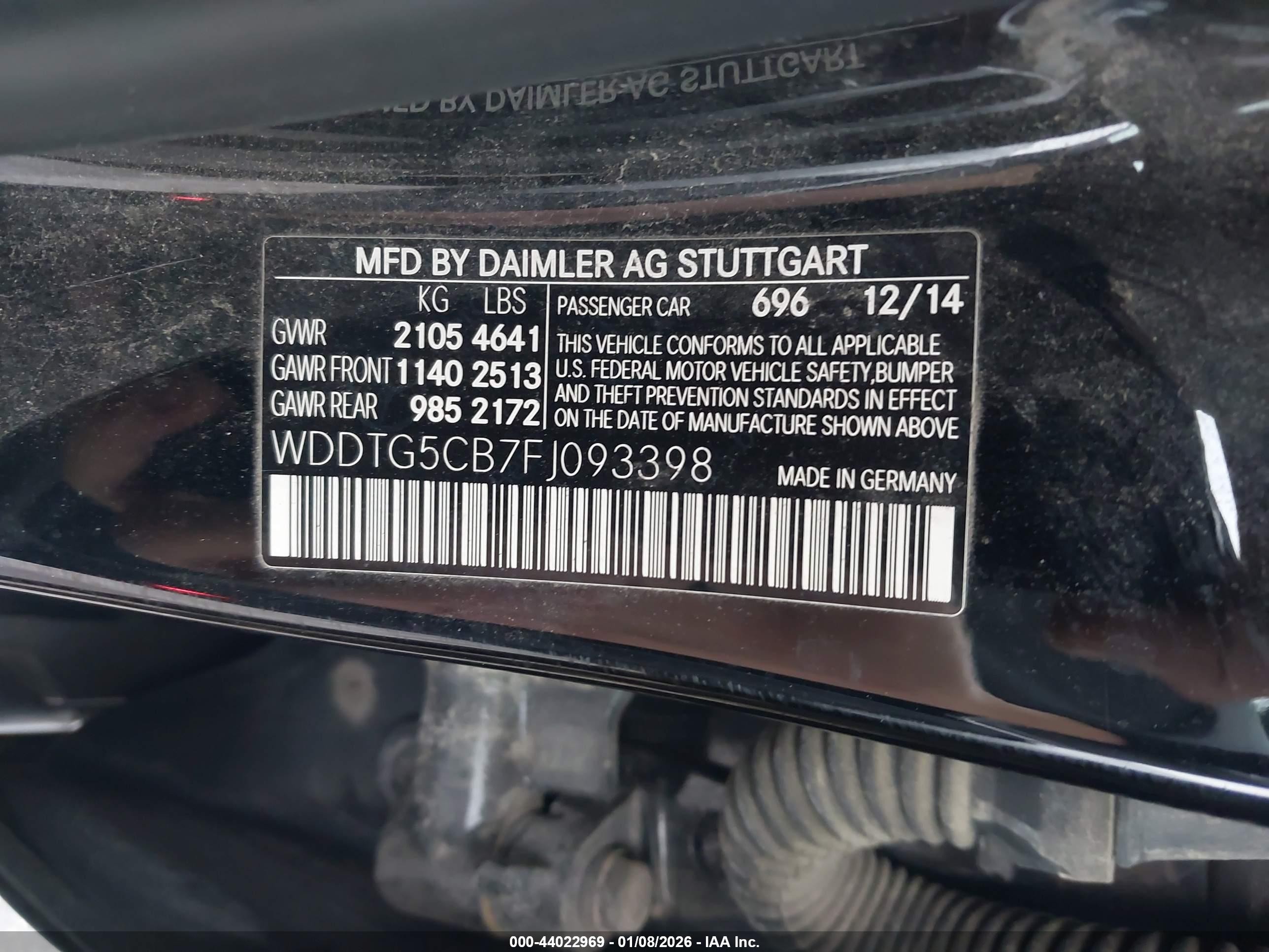 2015 Mercedes-benz Gla 45 Amg 4matic Black vin: WDDTG5CB7FJ093398
