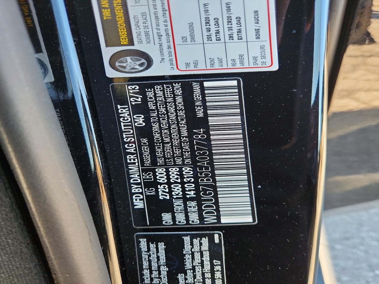 2014 Mercedes-benz S 63 Amg Black vin: WDDUG7JB5EA037784