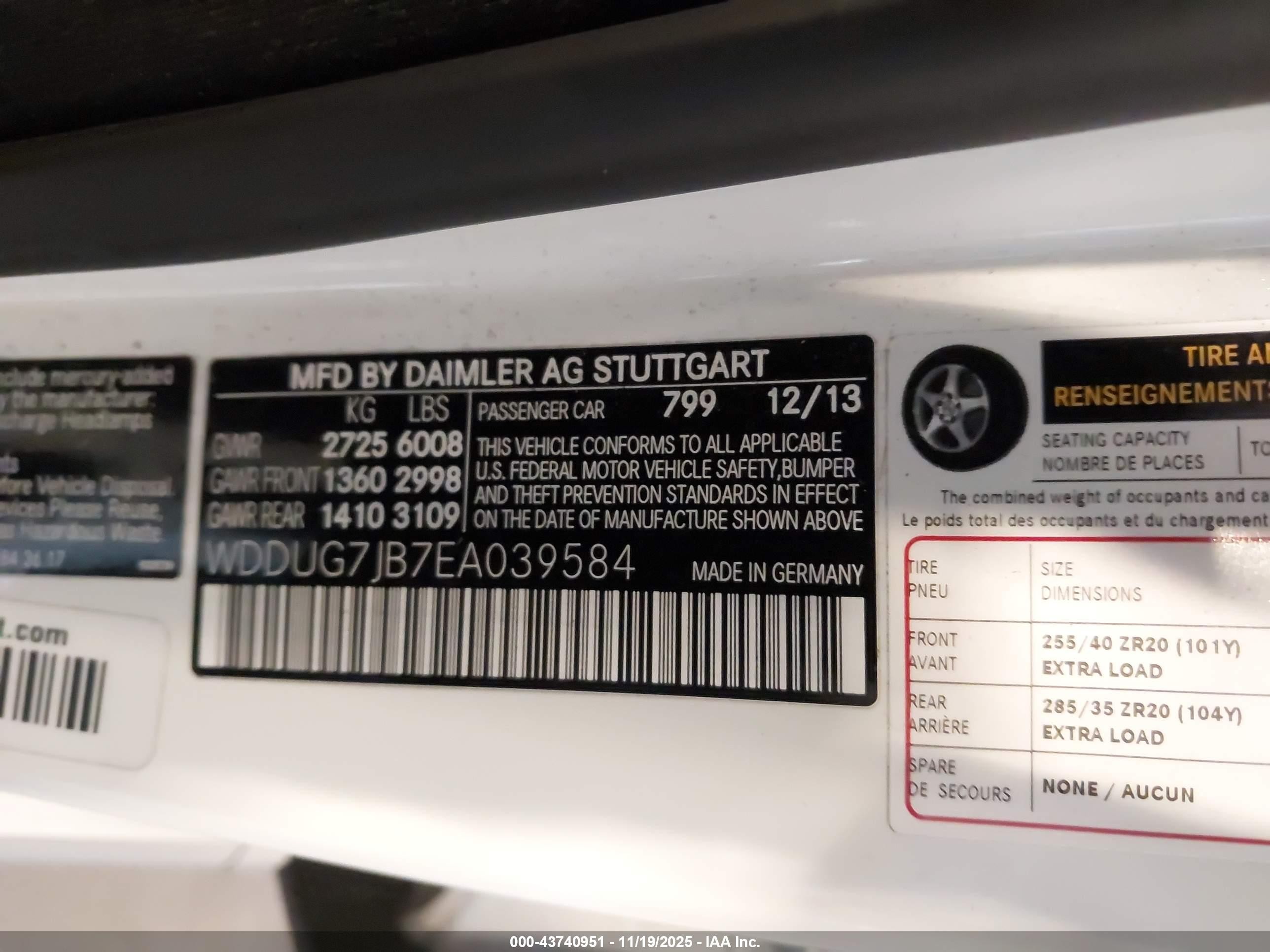 2014 Mercedes-benz S 63 Amg 4matic Белый vin: WDDUG7JB7EA039584