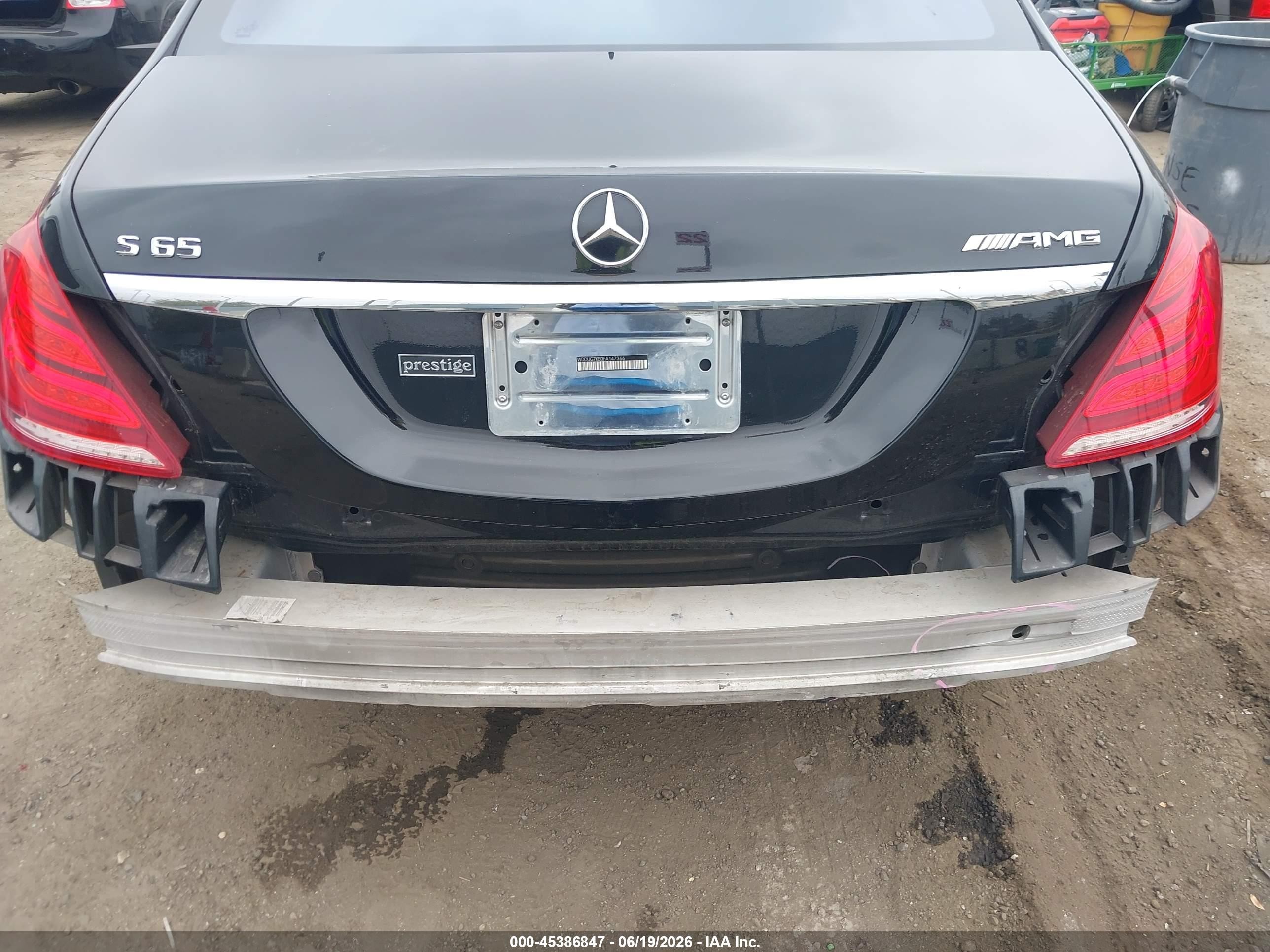 2015 Mercedes-benz S 65 Amg   Черный vin: WDDUG7KB0FA147366