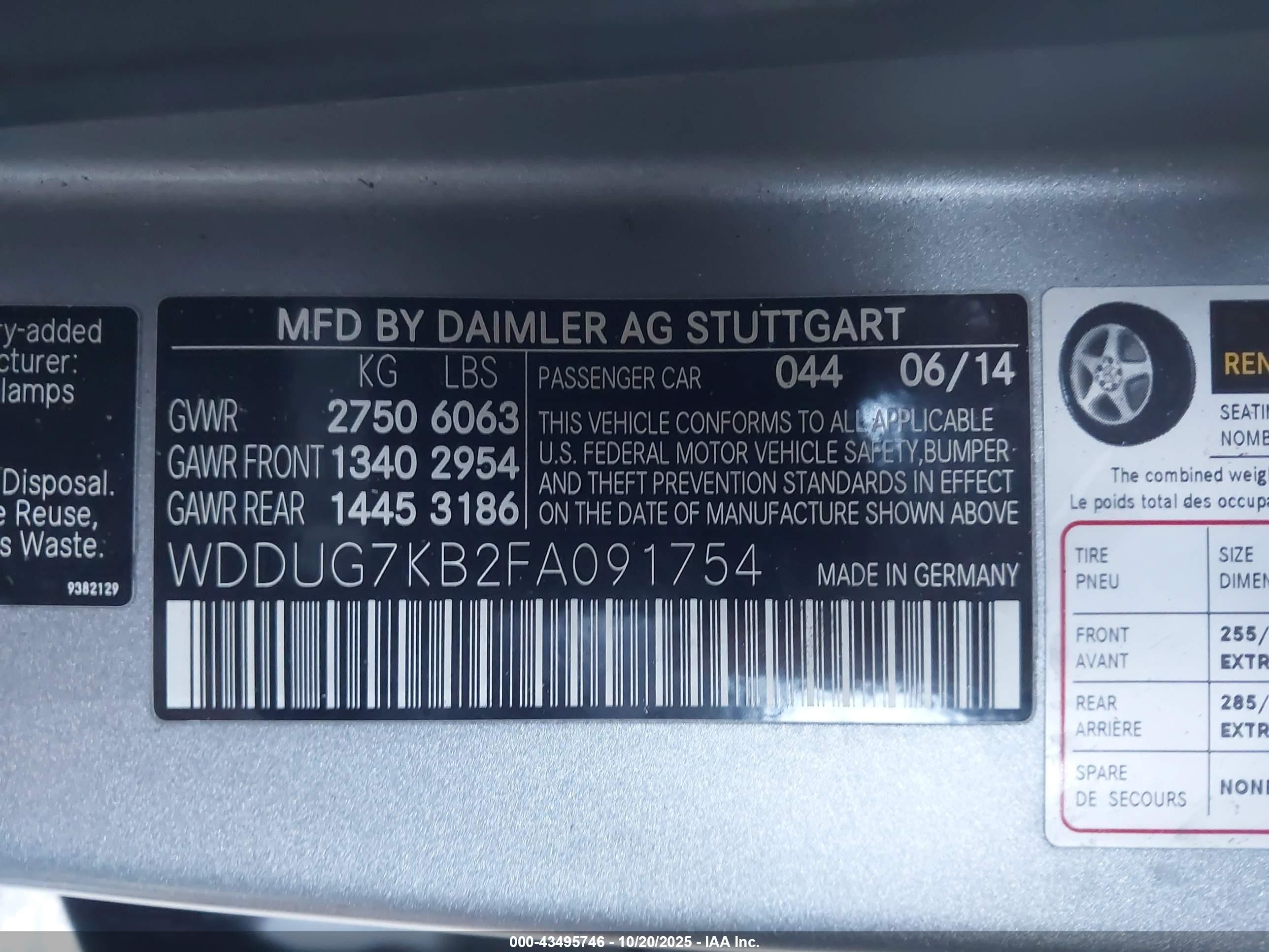 2015 Mercedes-benz S65amg   Silver vin: WDDUG7KB2FA091754