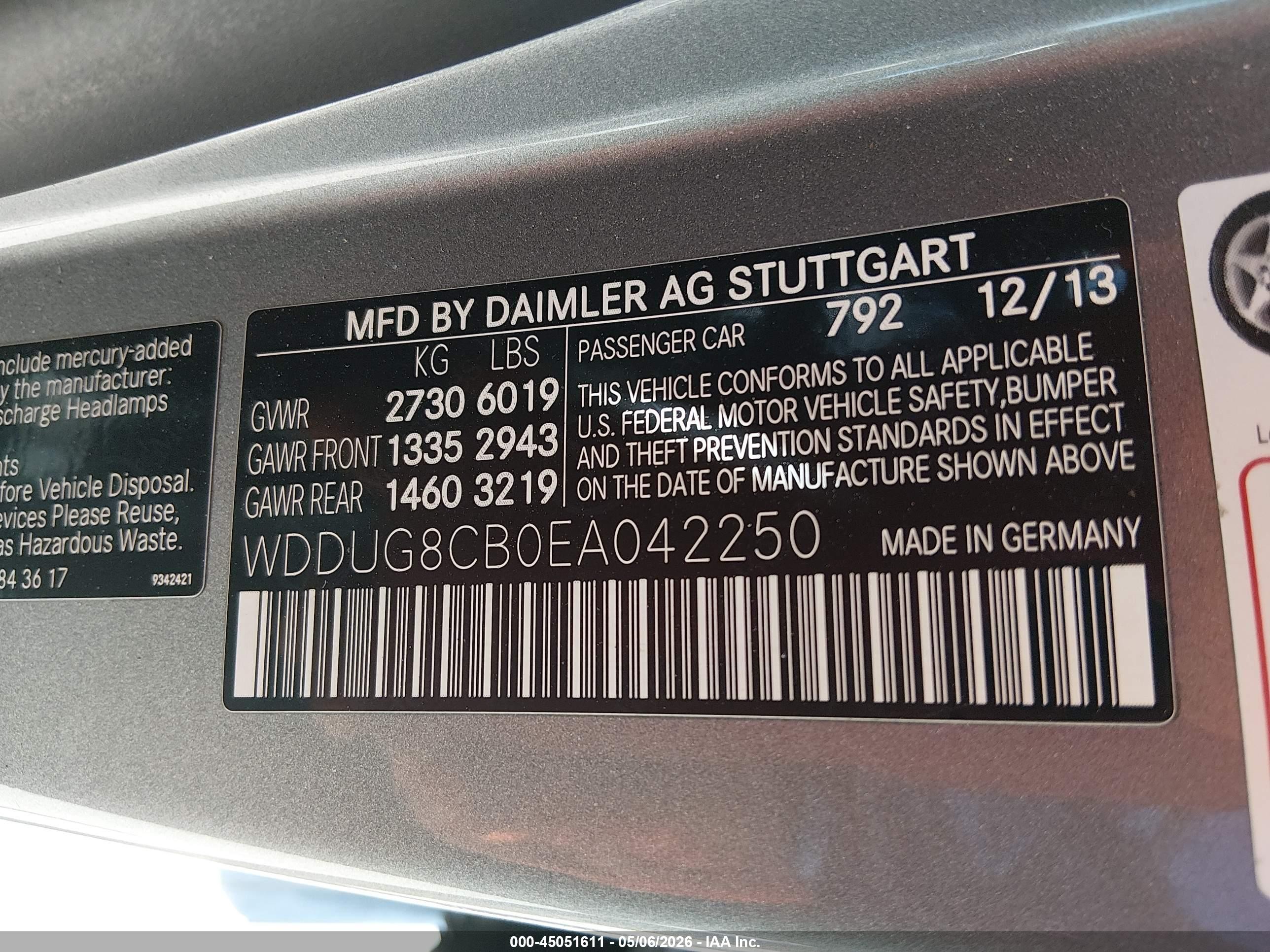 2014 Mercedes-benz S 550   Silver vin: WDDUG8CB0EA042250