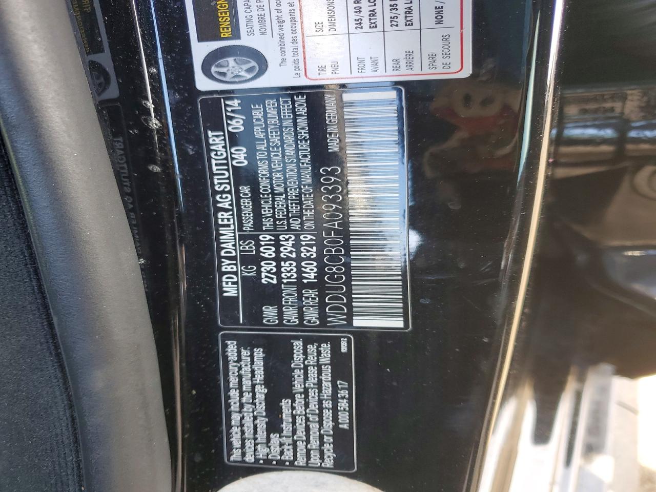 2015 Mercedes-benz S 550 Black vin: WDDUG8CB0FA093393