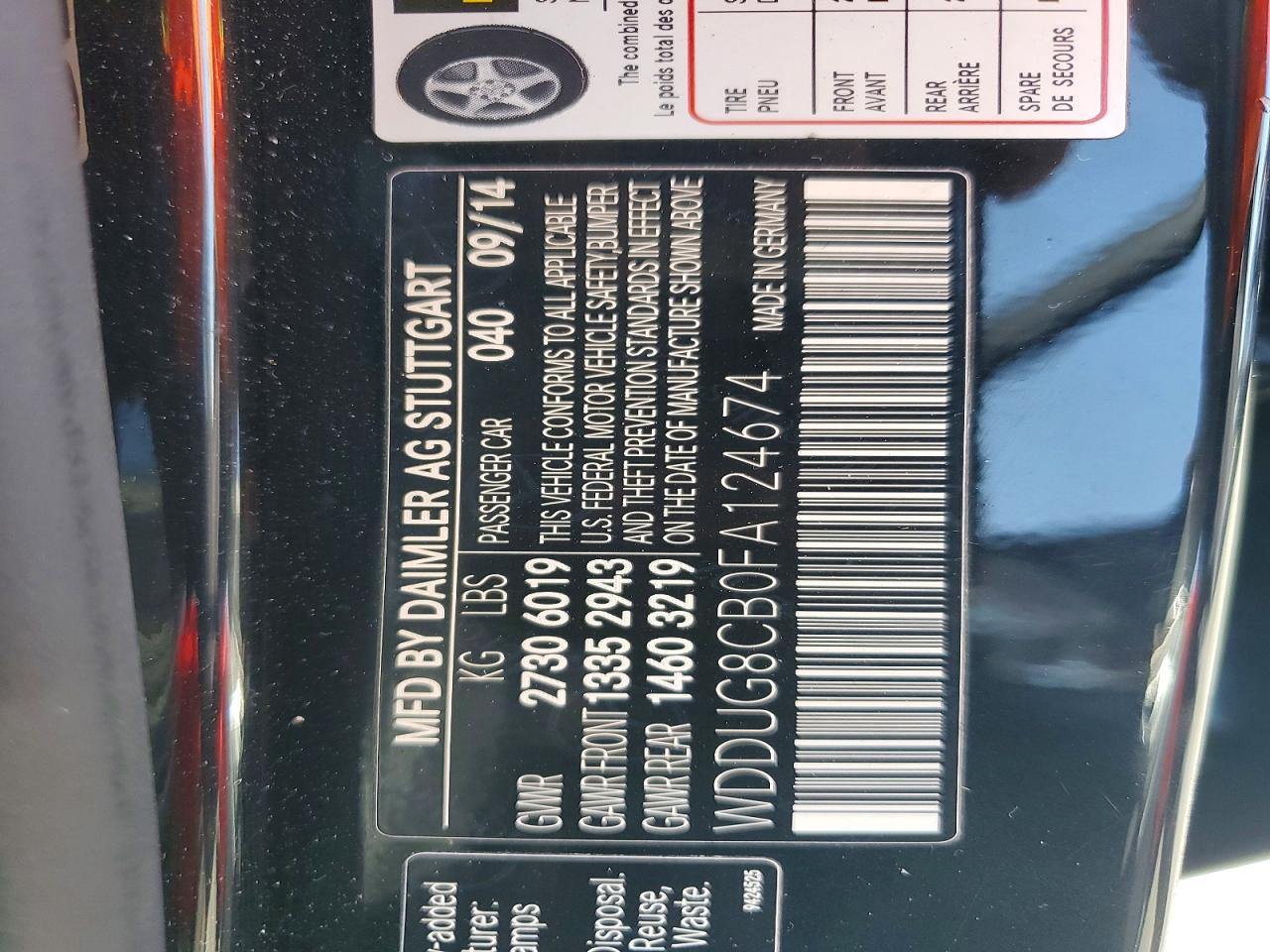 2015 Mercedes-benz S 550 Черный vin: WDDUG8CB0FA124674
