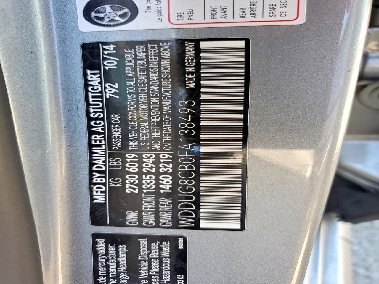 2015 Mercedes-benz S 550 Gray vin: WDDUG8CB0FA138493