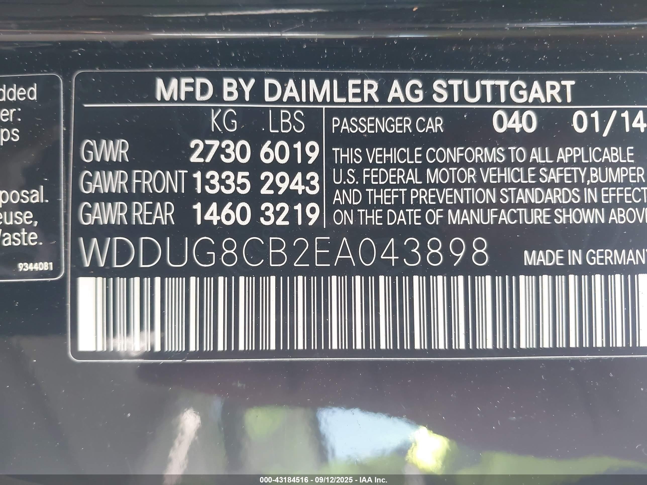 2014 Mercedes-benz S 550   Black vin: WDDUG8CB2EA043898