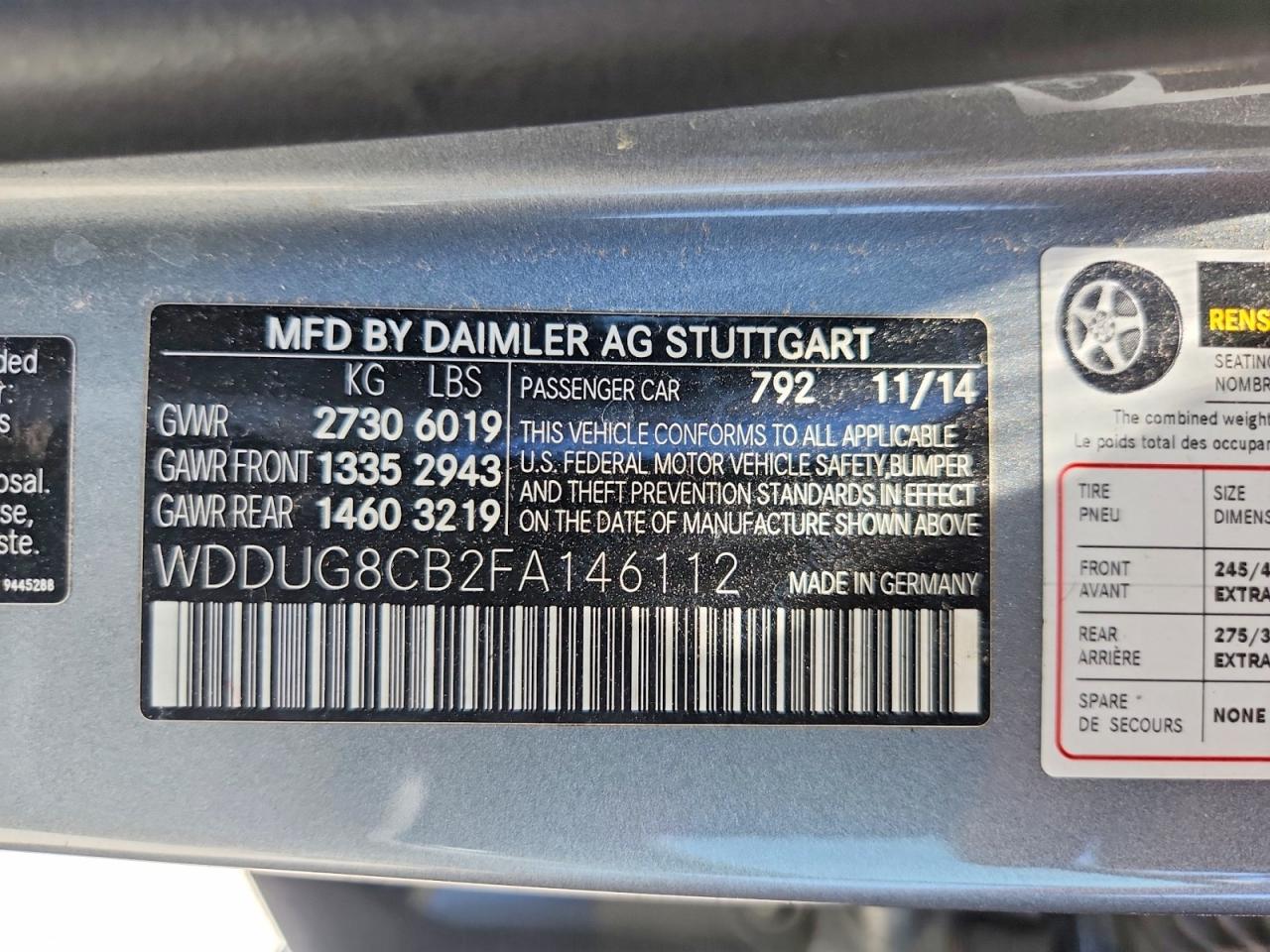 2015 Mercedes-benz S 550 Gray vin: WDDUG8CB2FA146112