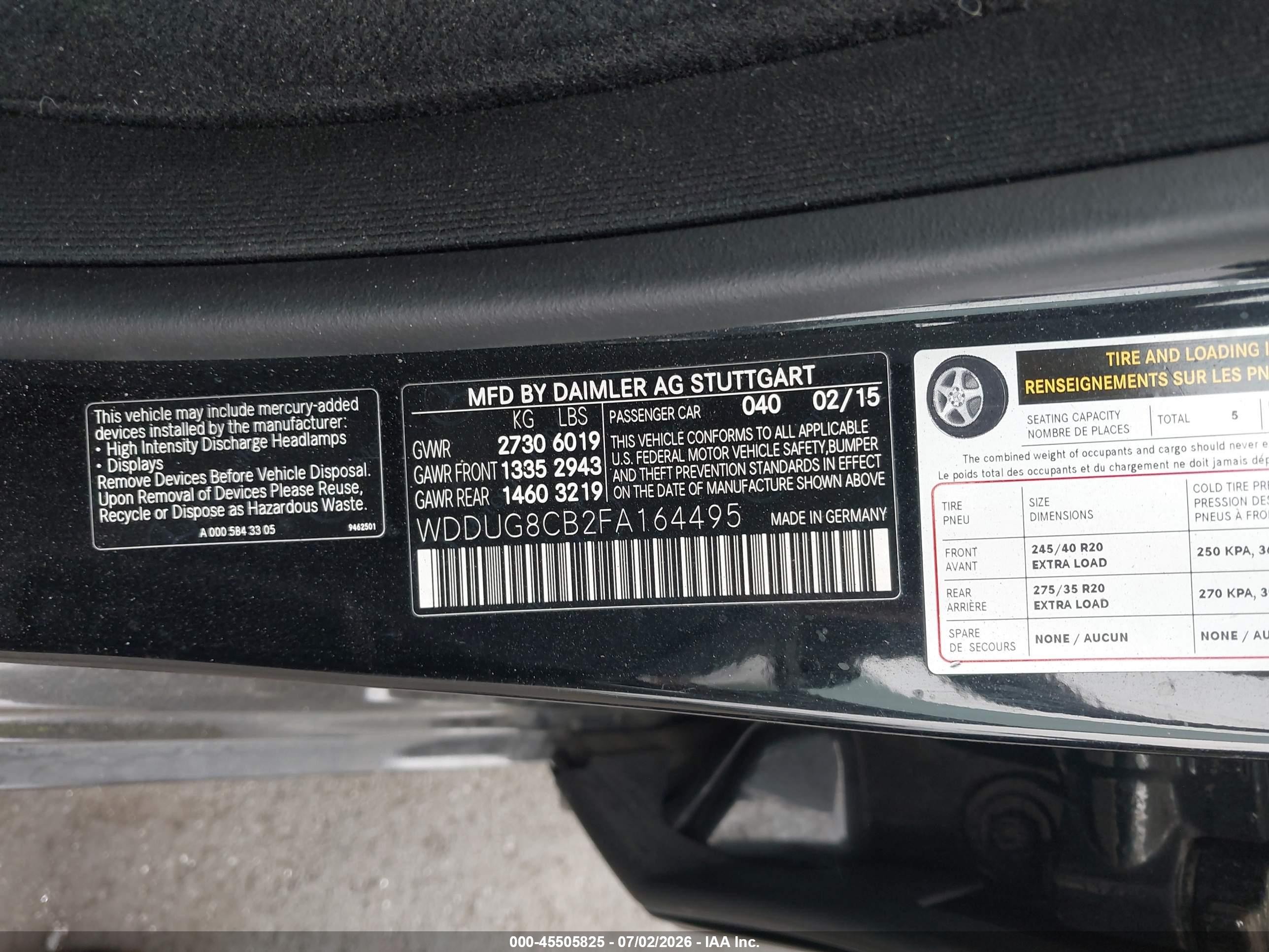 2015 Mercedes-benz S 550   Black vin: WDDUG8CB2FA164495