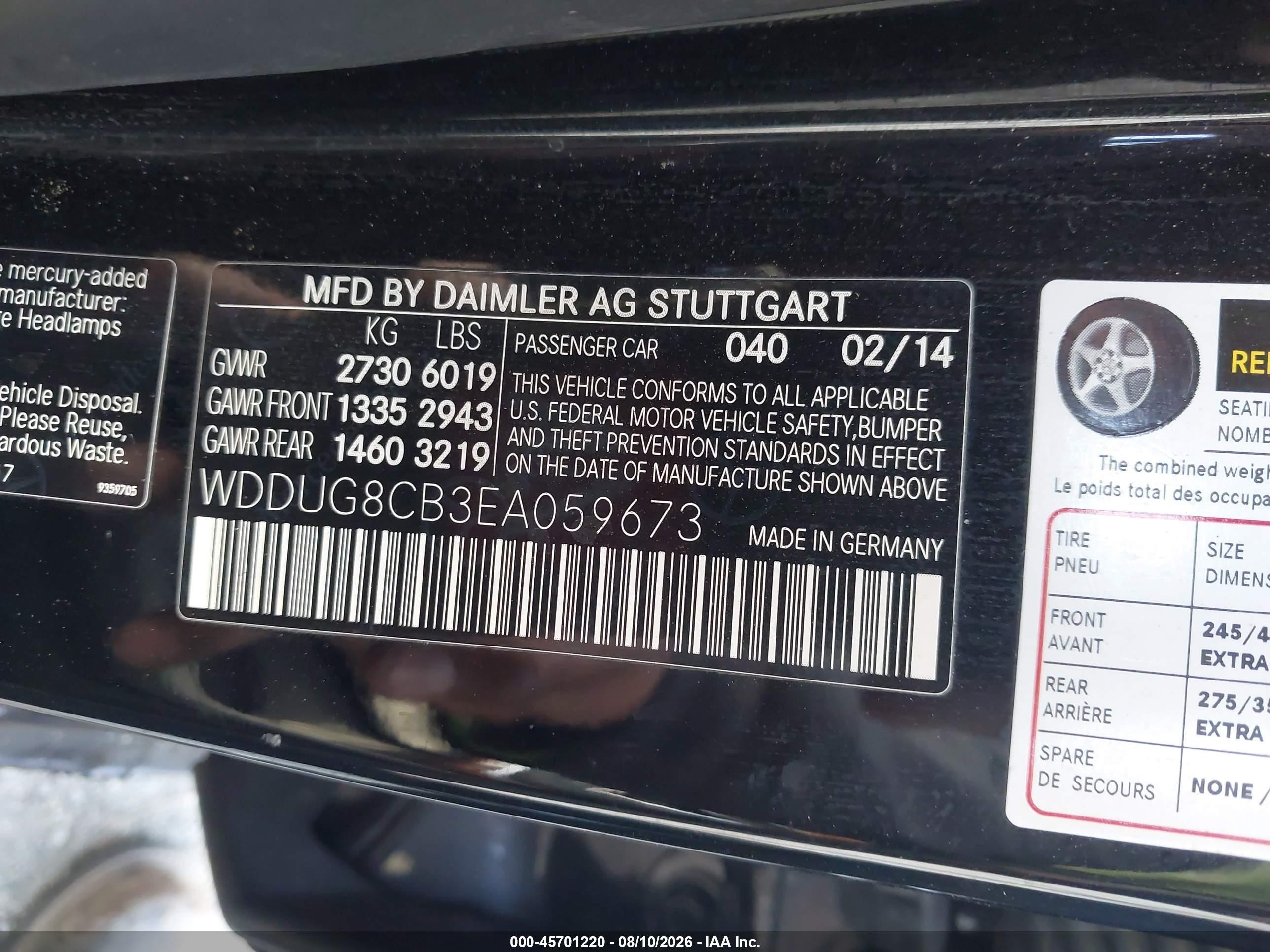 2014 Mercedes-benz S 550   Black vin: WDDUG8CB3EA059673