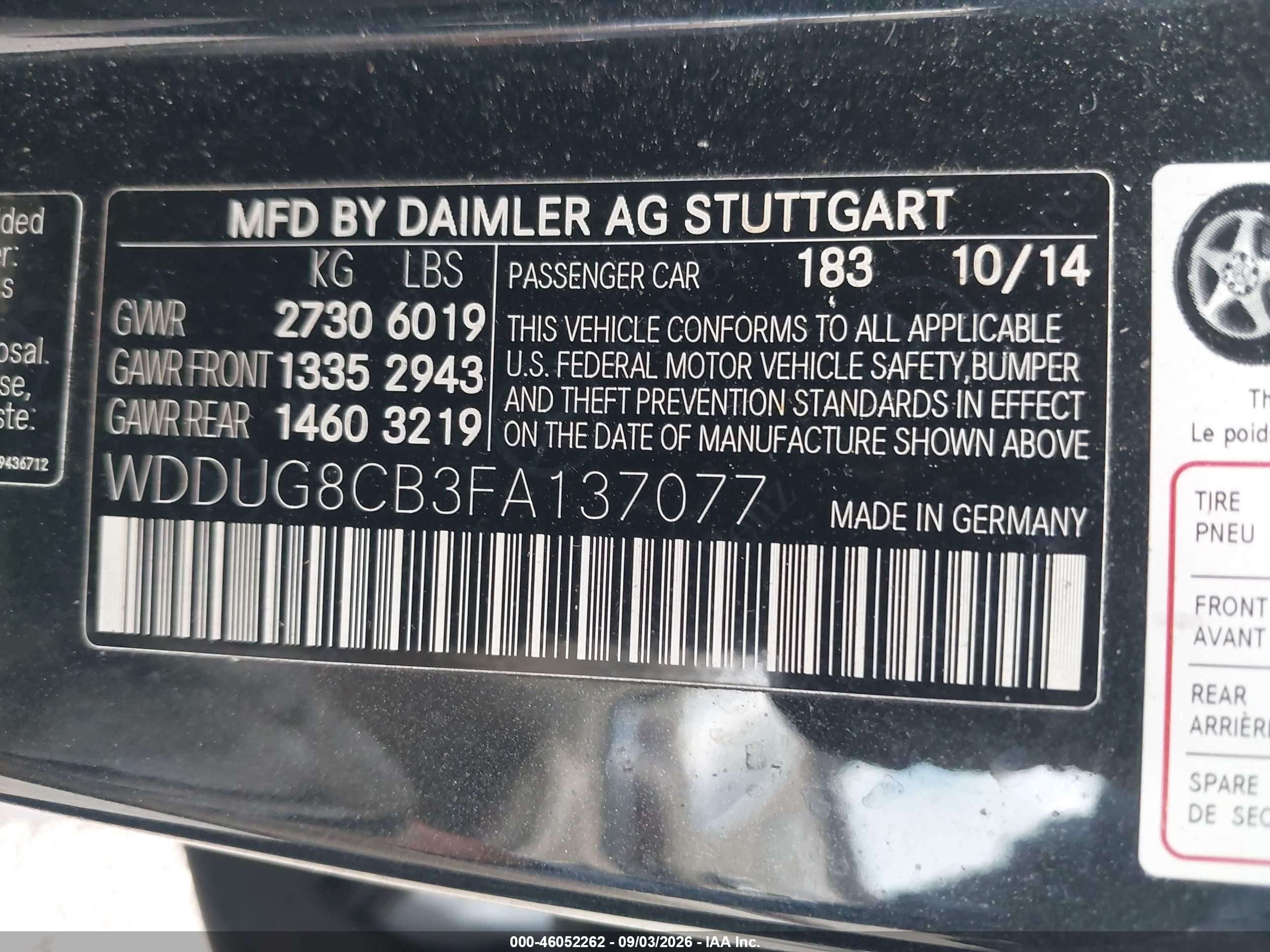 2015 Mercedes-benz S 550 Black vin: WDDUG8CB3FA137077