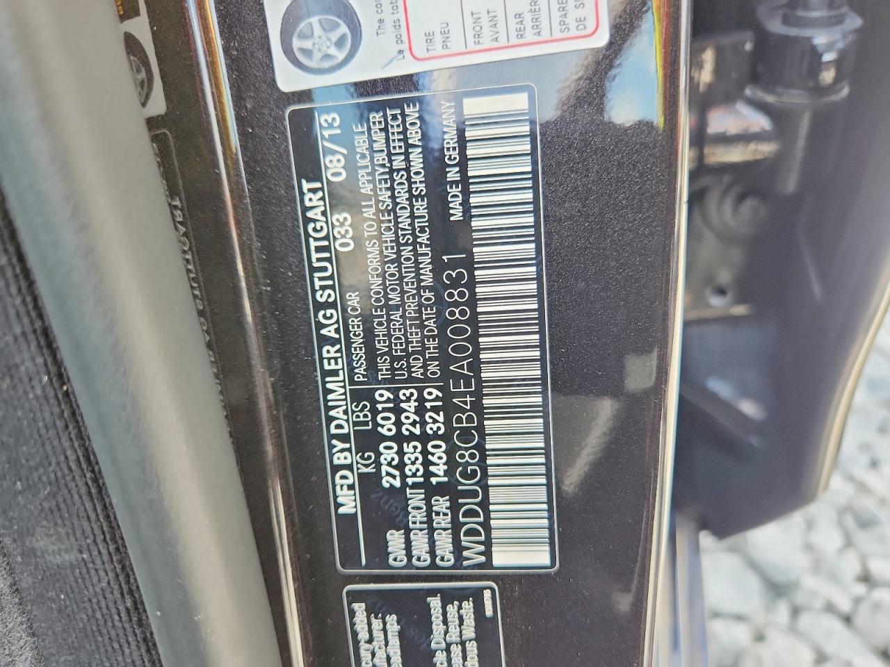 2014 Mercedes-benz S 550 Черный vin: WDDUG8CB4EA008831