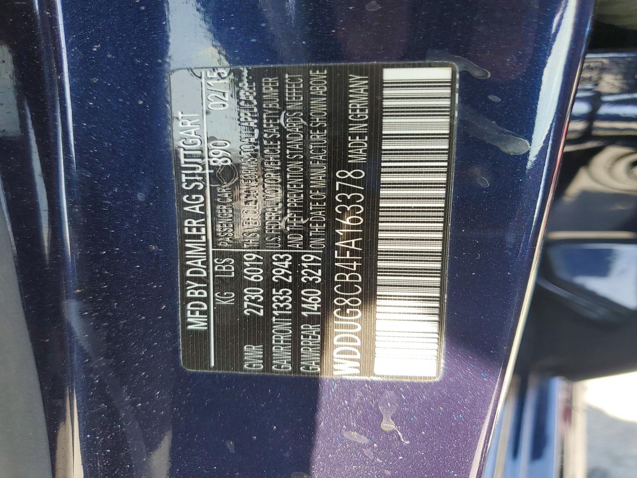 2015 Mercedes-benz S 550 Blue vin: WDDUG8CB4FA163378