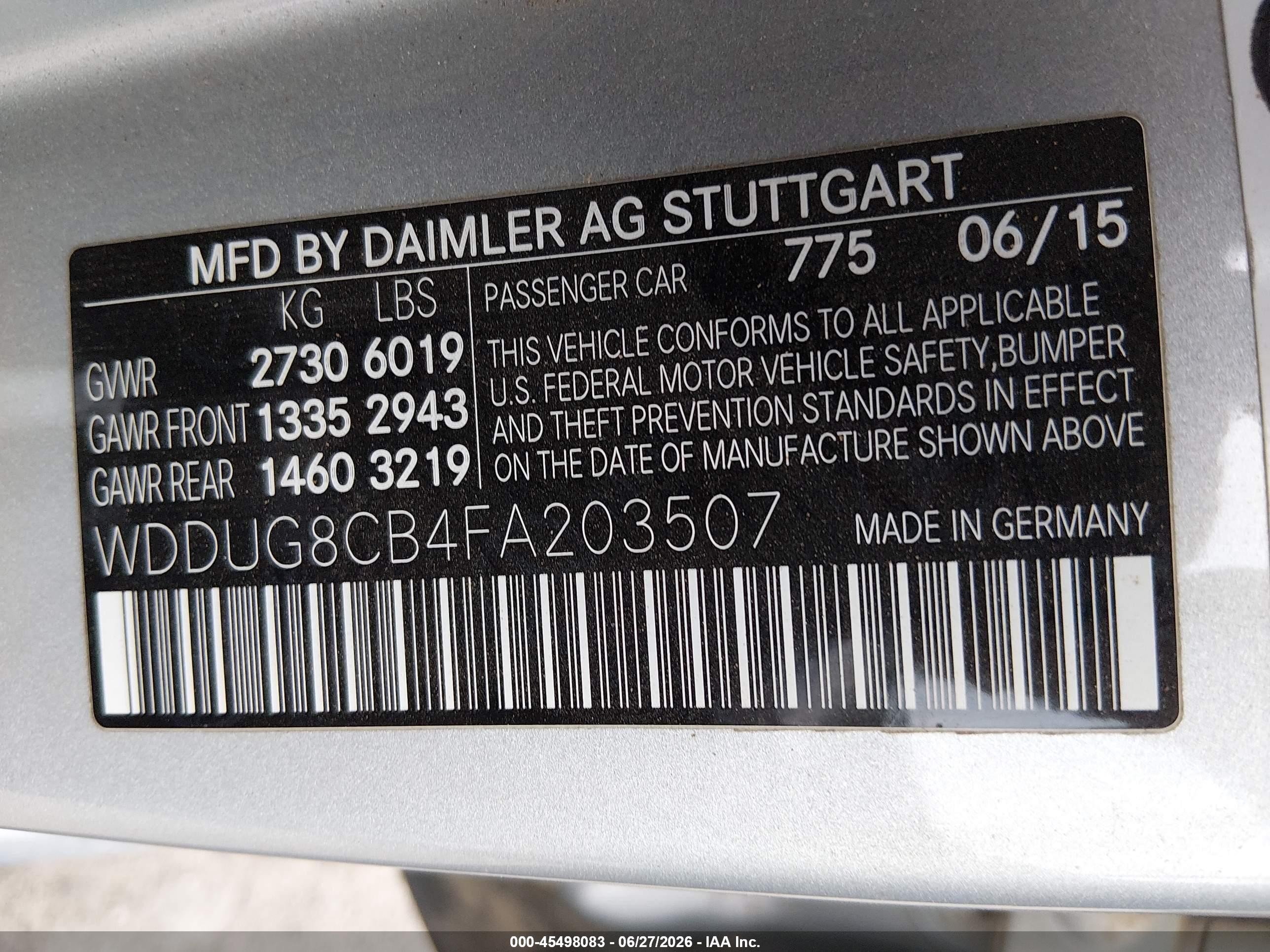 2015 Mercedes-benz S 550   Silver vin: WDDUG8CB4FA203507