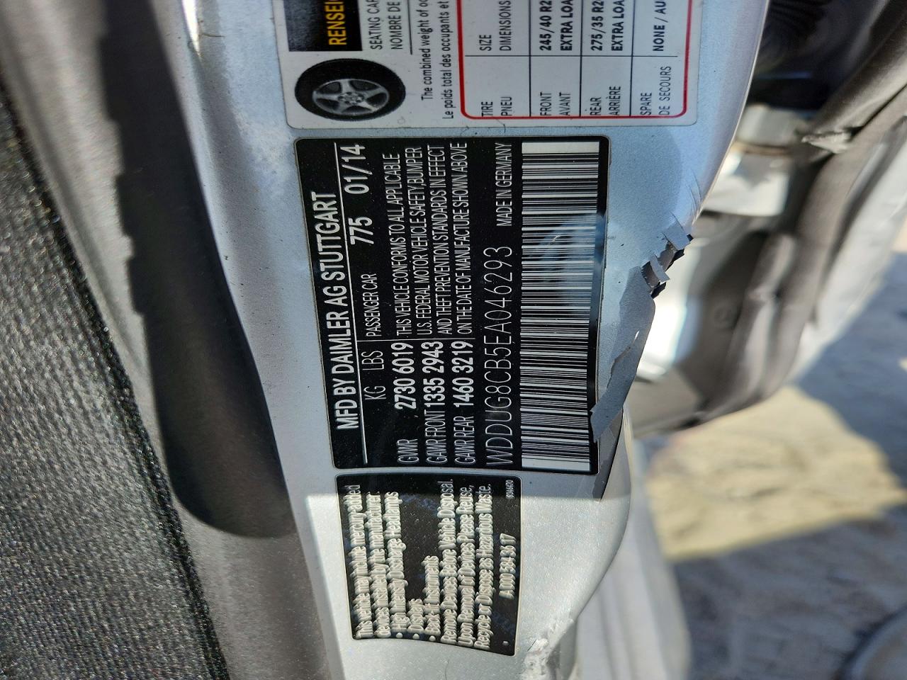 2014 Mercedes-benz S 550 Silver vin: WDDUG8CB5EA046293