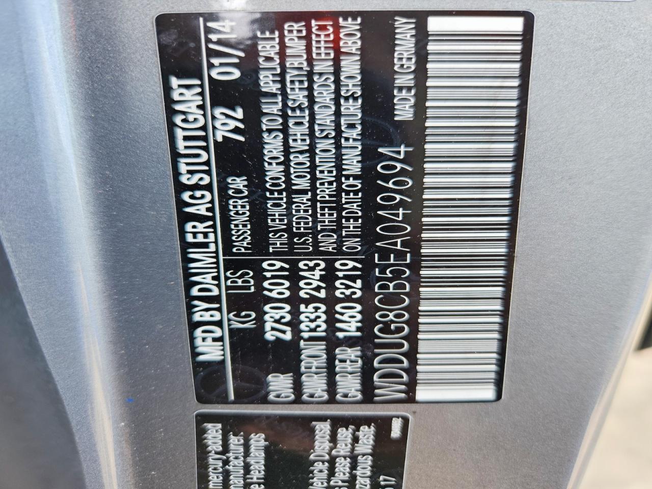 2014 Mercedes-benz S 550 Gray vin: WDDUG8CB5EA049694