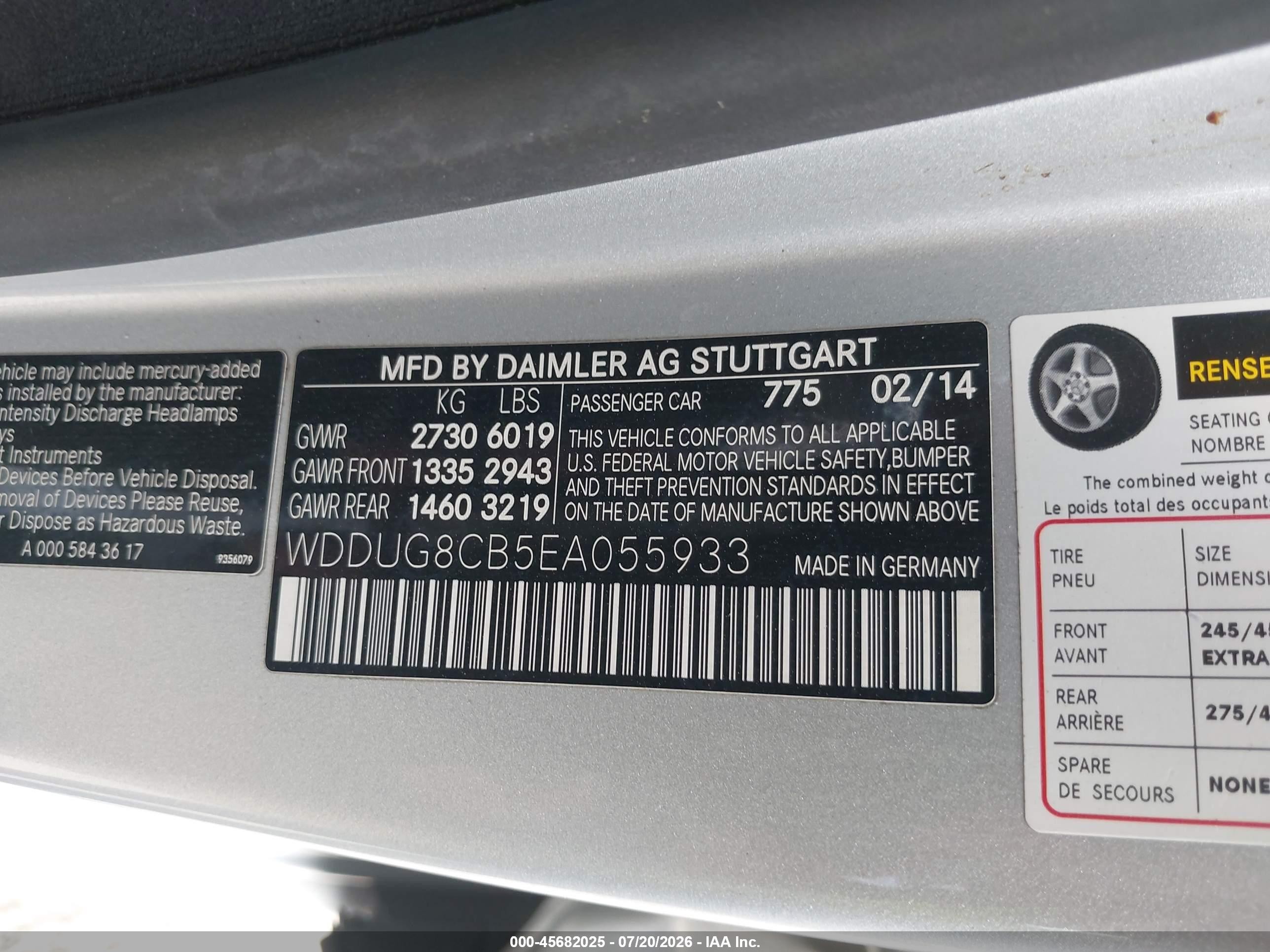 2014 Mercedes-benz S 550   Silver vin: WDDUG8CB5EA055933