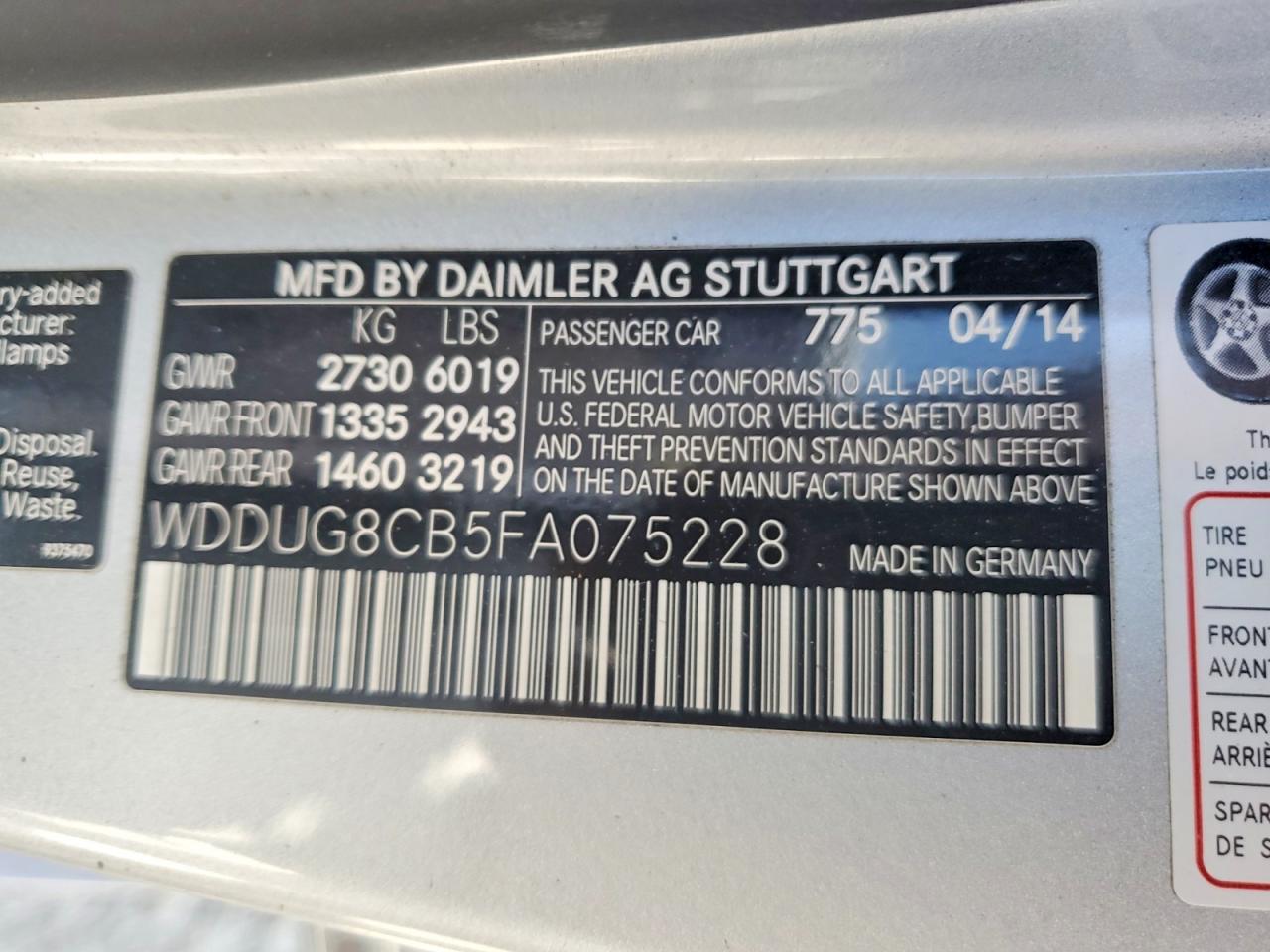 2015 Mercedes-benz S 550 White vin: WDDUG8CB5FA075228
