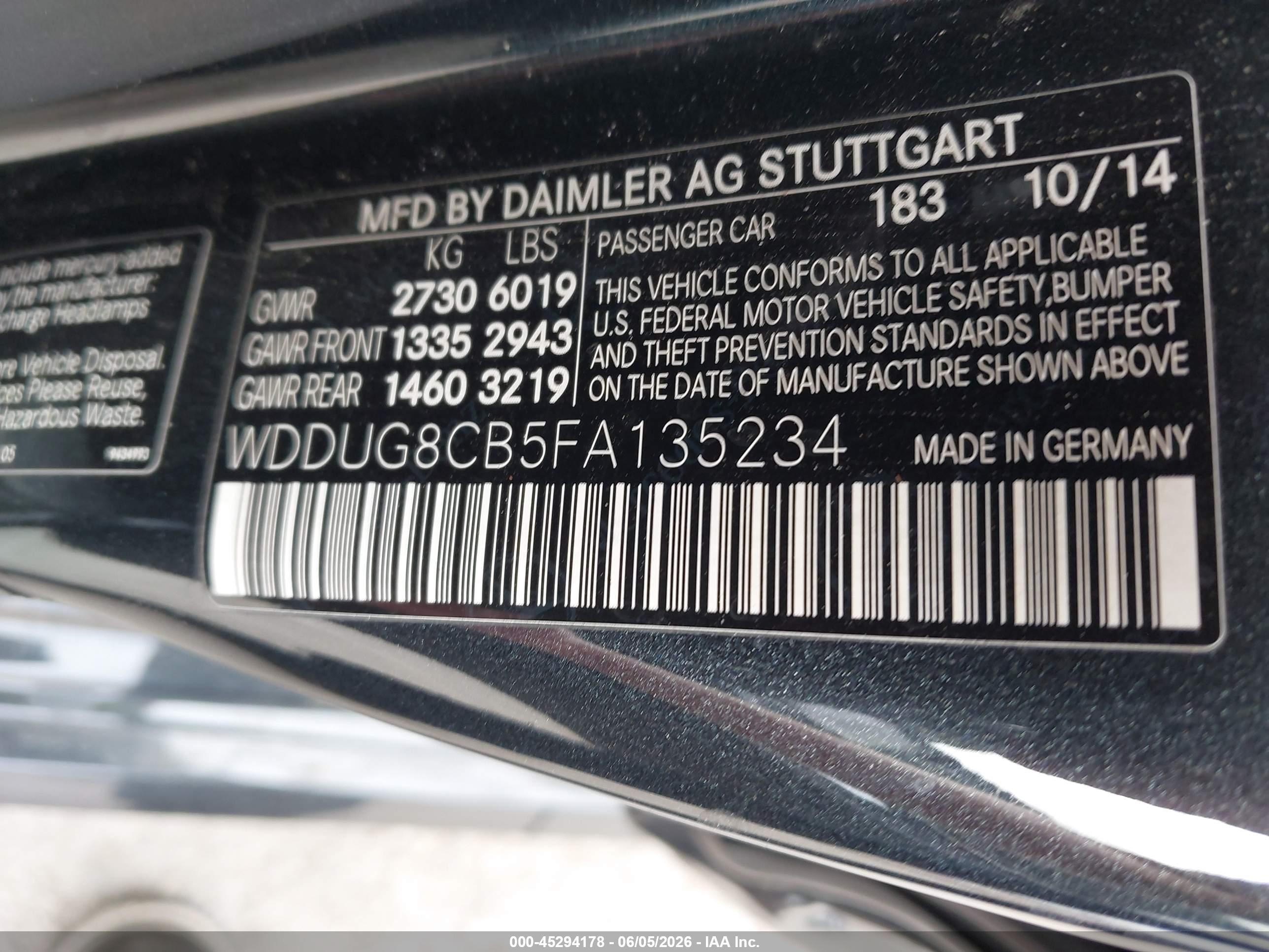 2015 Mercedes-benz S 550   Gray vin: WDDUG8CB5FA135234