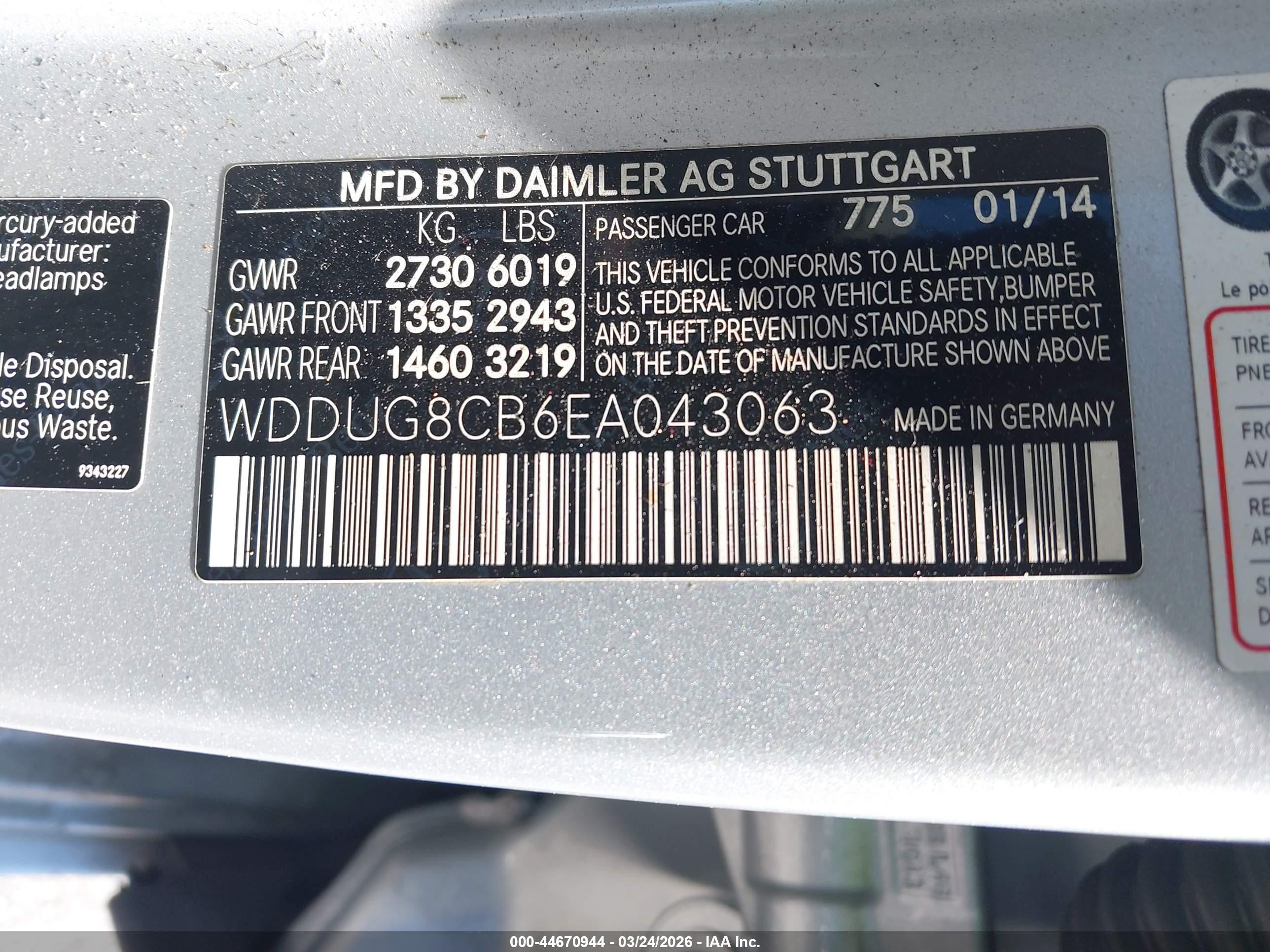 2014 Mercedes-benz S 550   Gray vin: WDDUG8CB6EA043063