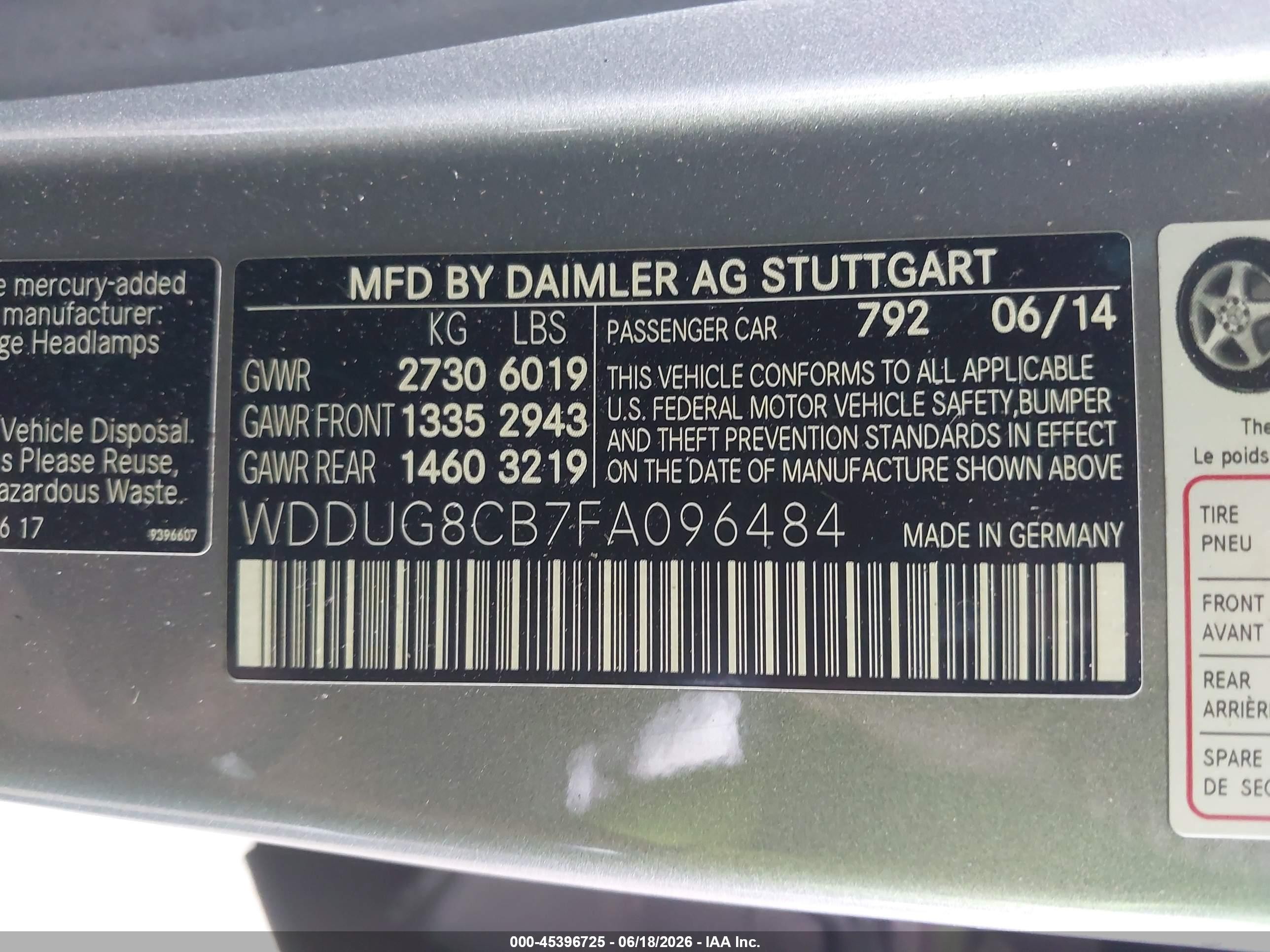 2015 Mercedes-benz S 550 Silver vin: WDDUG8CB7FA096484