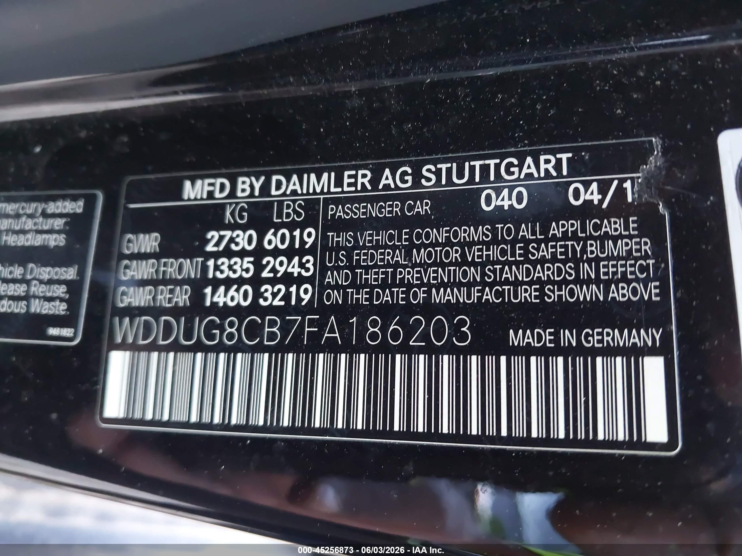 2015 Mercedes-benz S 550   Black vin: WDDUG8CB7FA186203