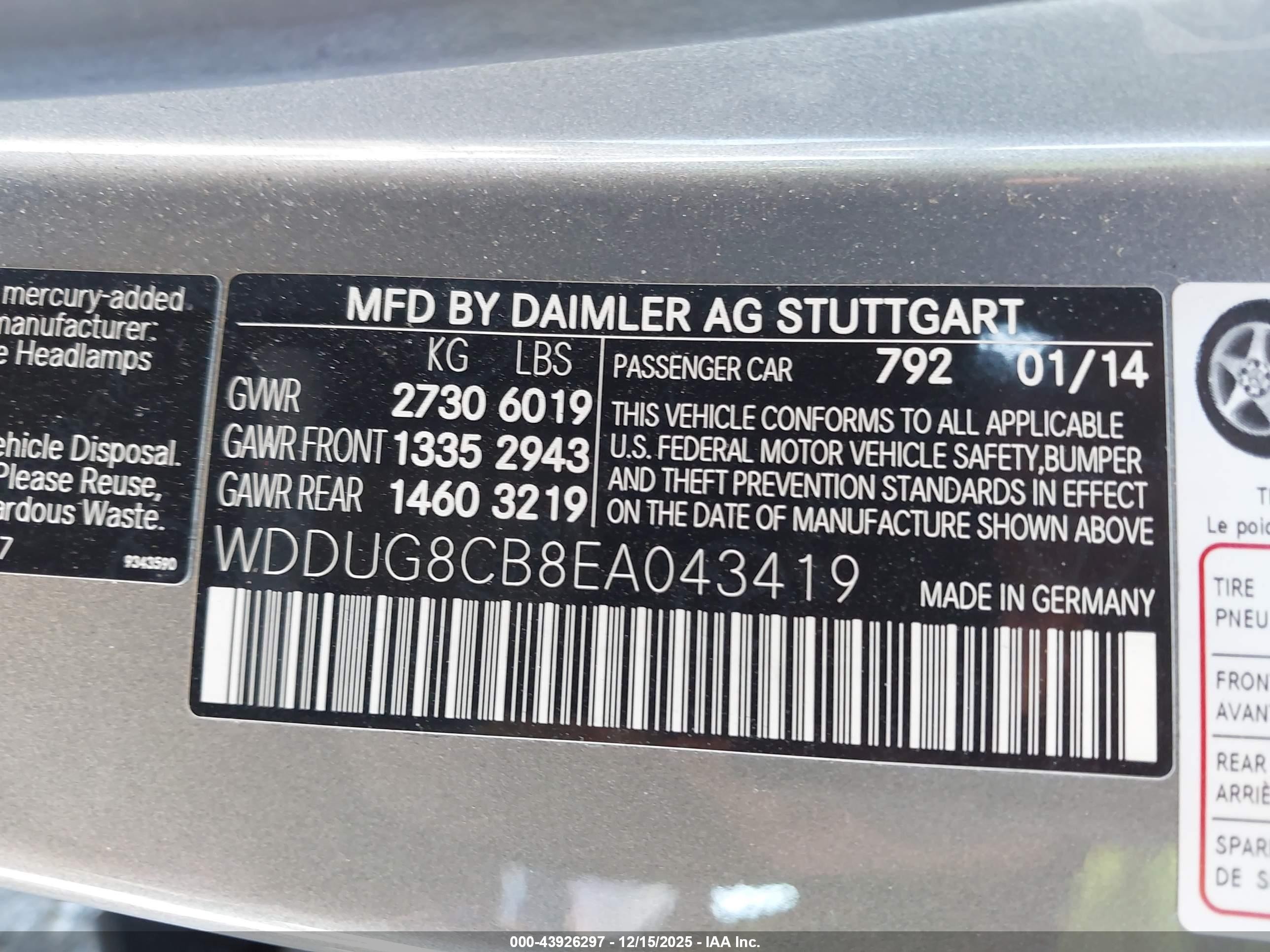 2014 Mercedes-benz S 550   Gray vin: WDDUG8CB8EA043419