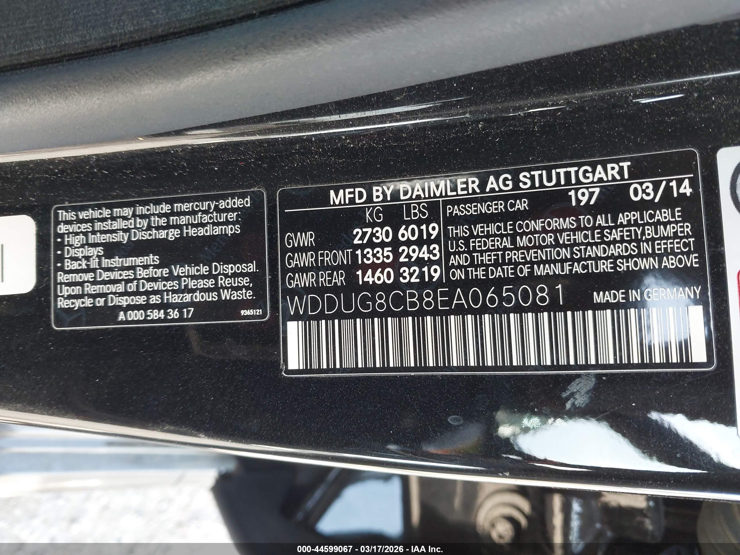 2014 Mercedes-benz S 550   Black vin: WDDUG8CB8EA065081