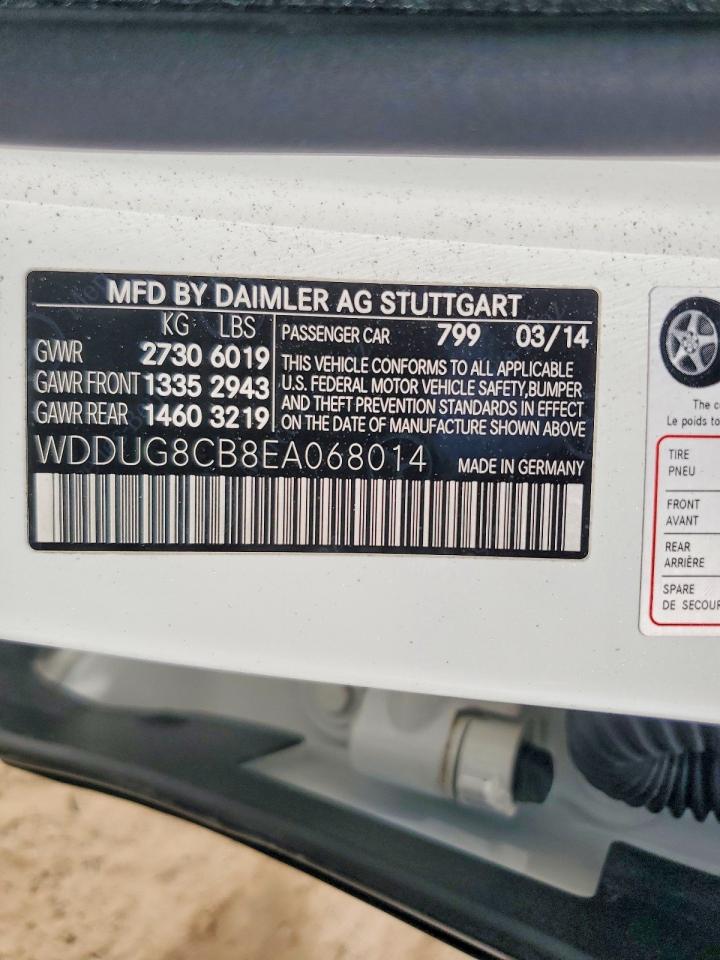 2014 Mercedes-benz S 550 White vin: WDDUG8CB8EA068014