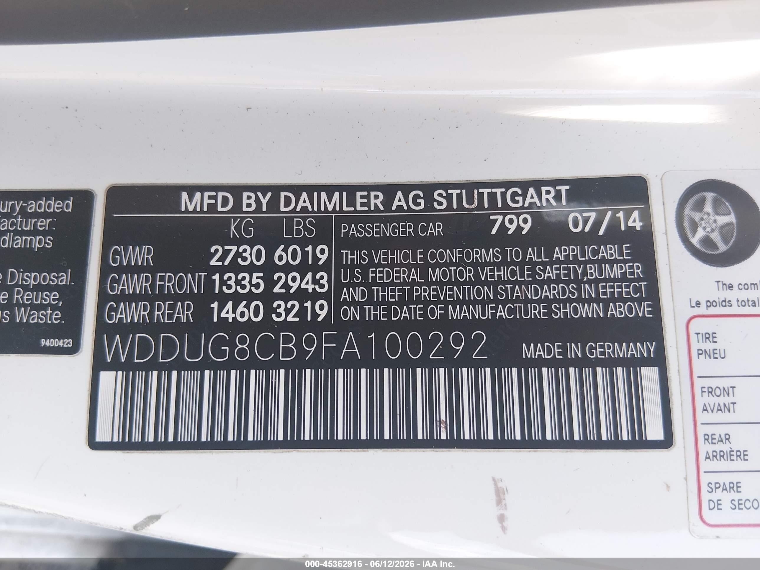 2015 Mercedes-benz S 550   White vin: WDDUG8CB9FA100292